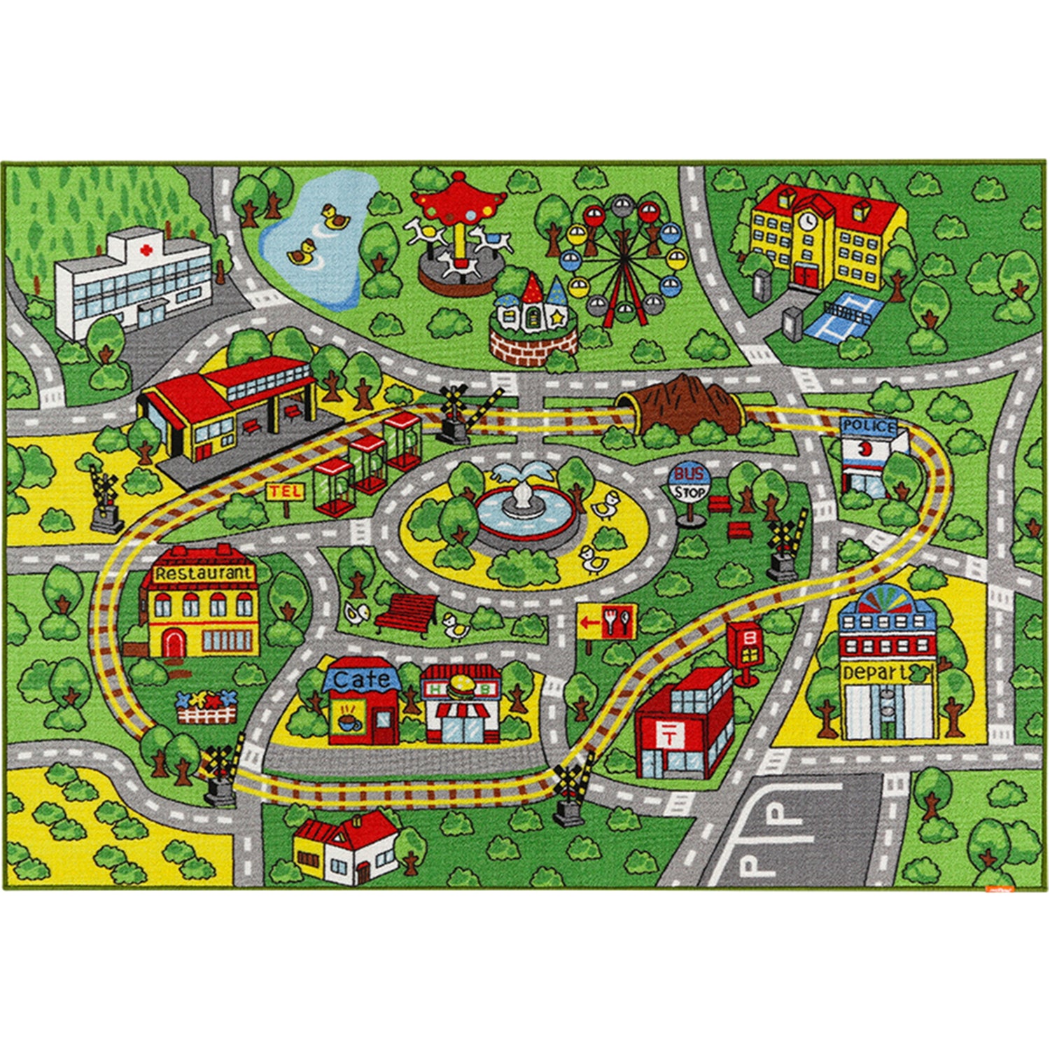 Green Roadway Kids Rug By Booooom Jackson