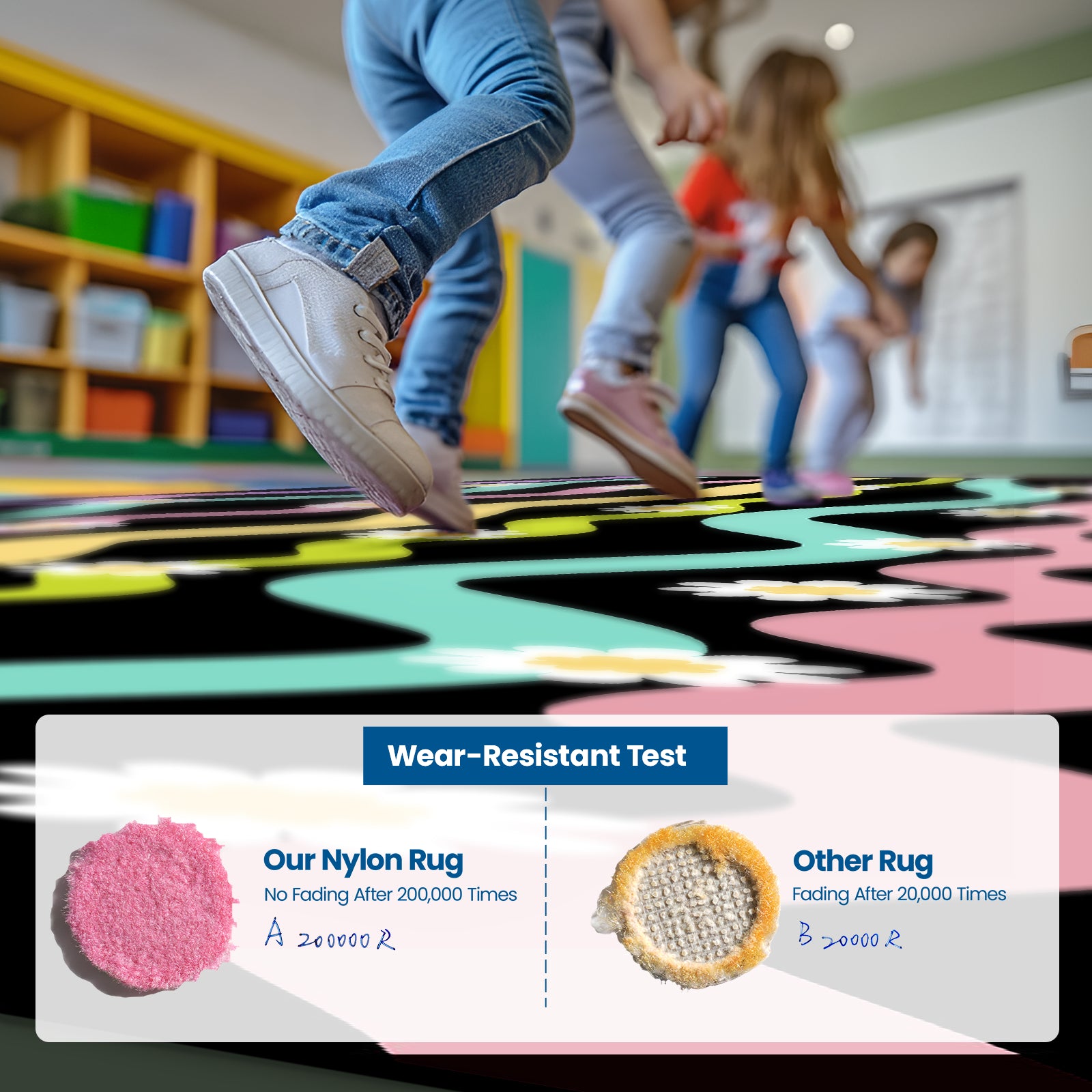 Classroom Rug Stain Resistance Wave Pattern