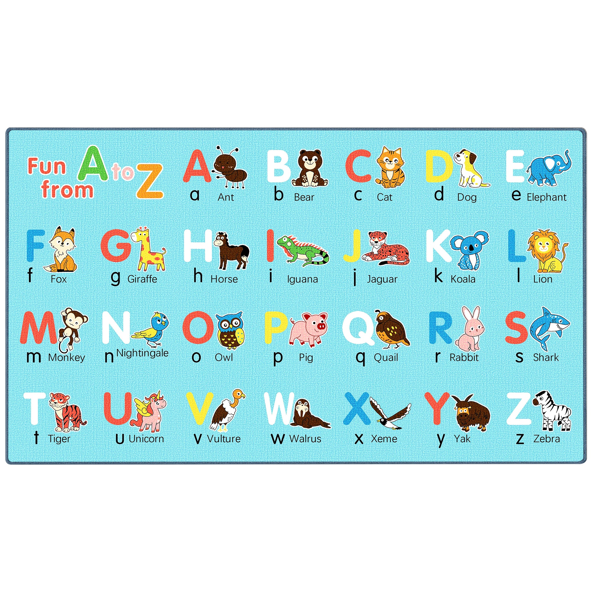 A to Z Animal Classroom Rug