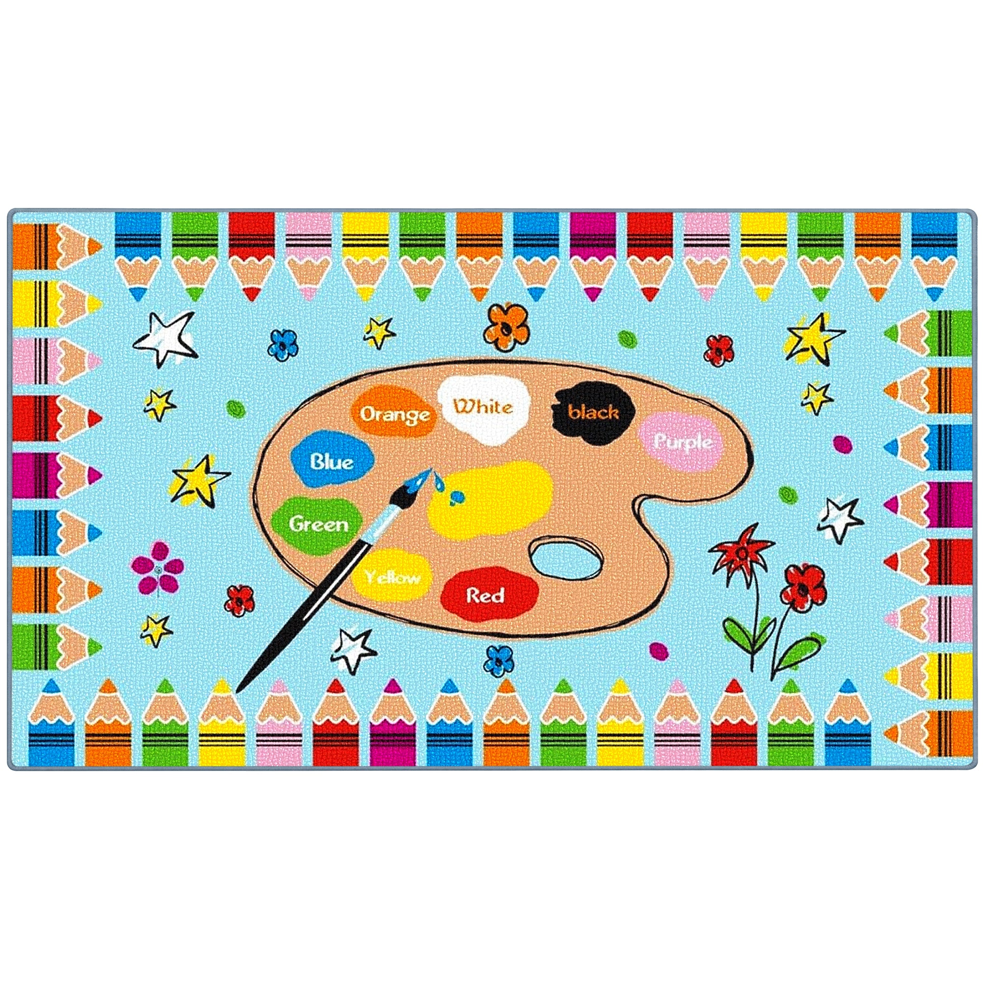 Colorful Crayons Classroom Rug