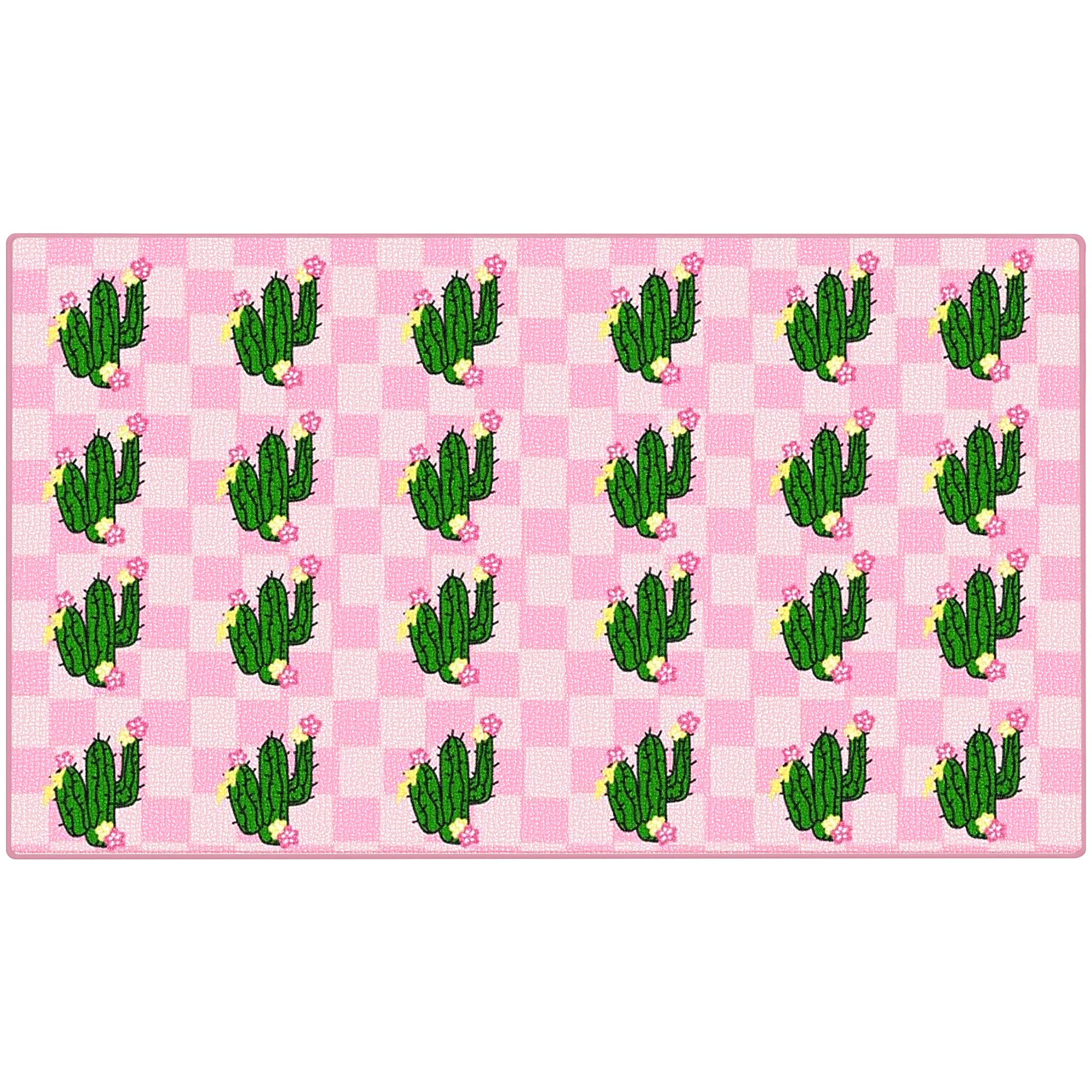 Pink Cactus Classroom Rug
