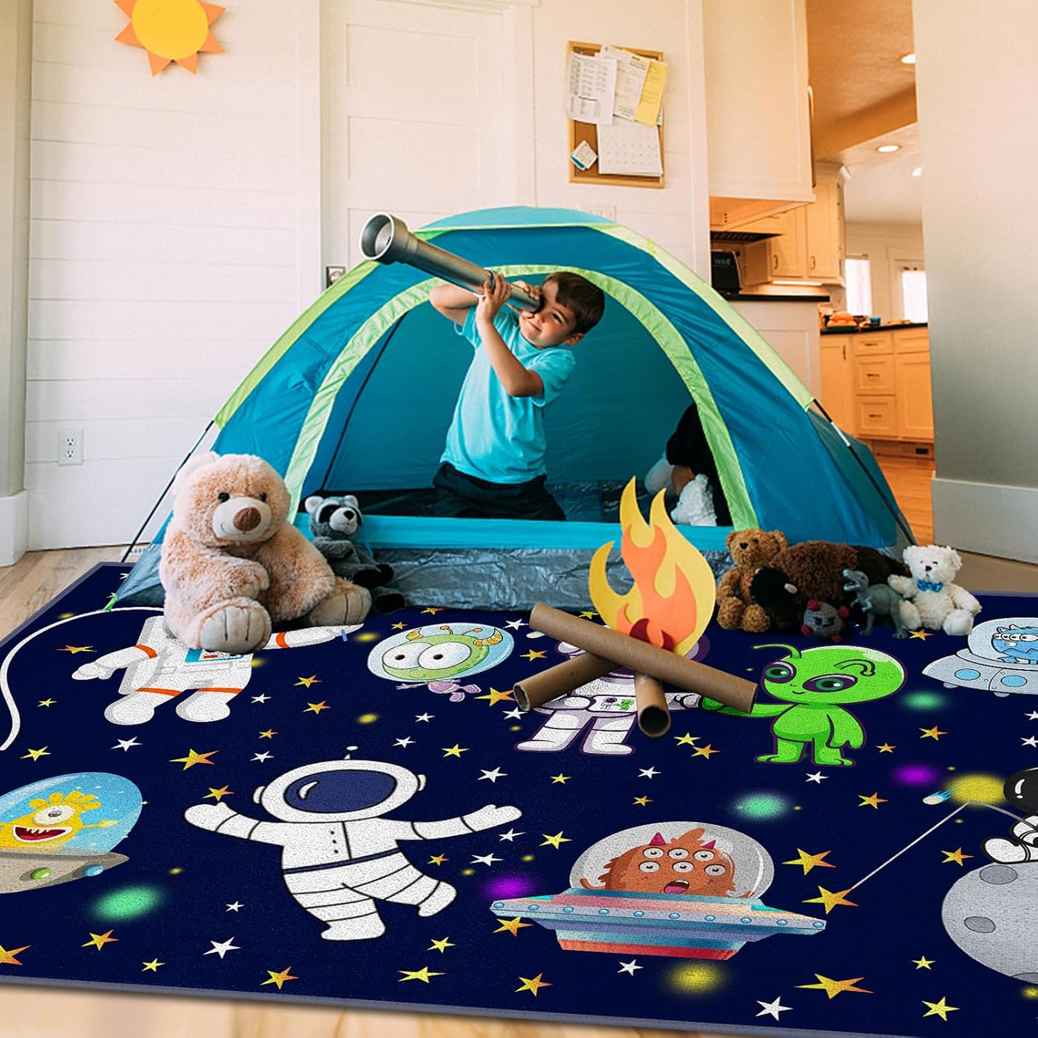 Space Series Astronaut Foldable Kids Play Rug