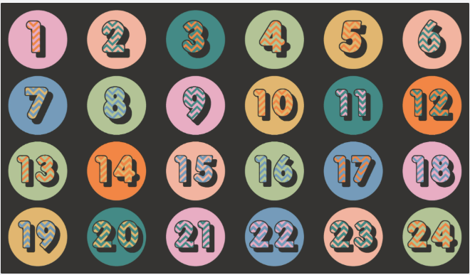24-Seat Number Dots Classroom Rug