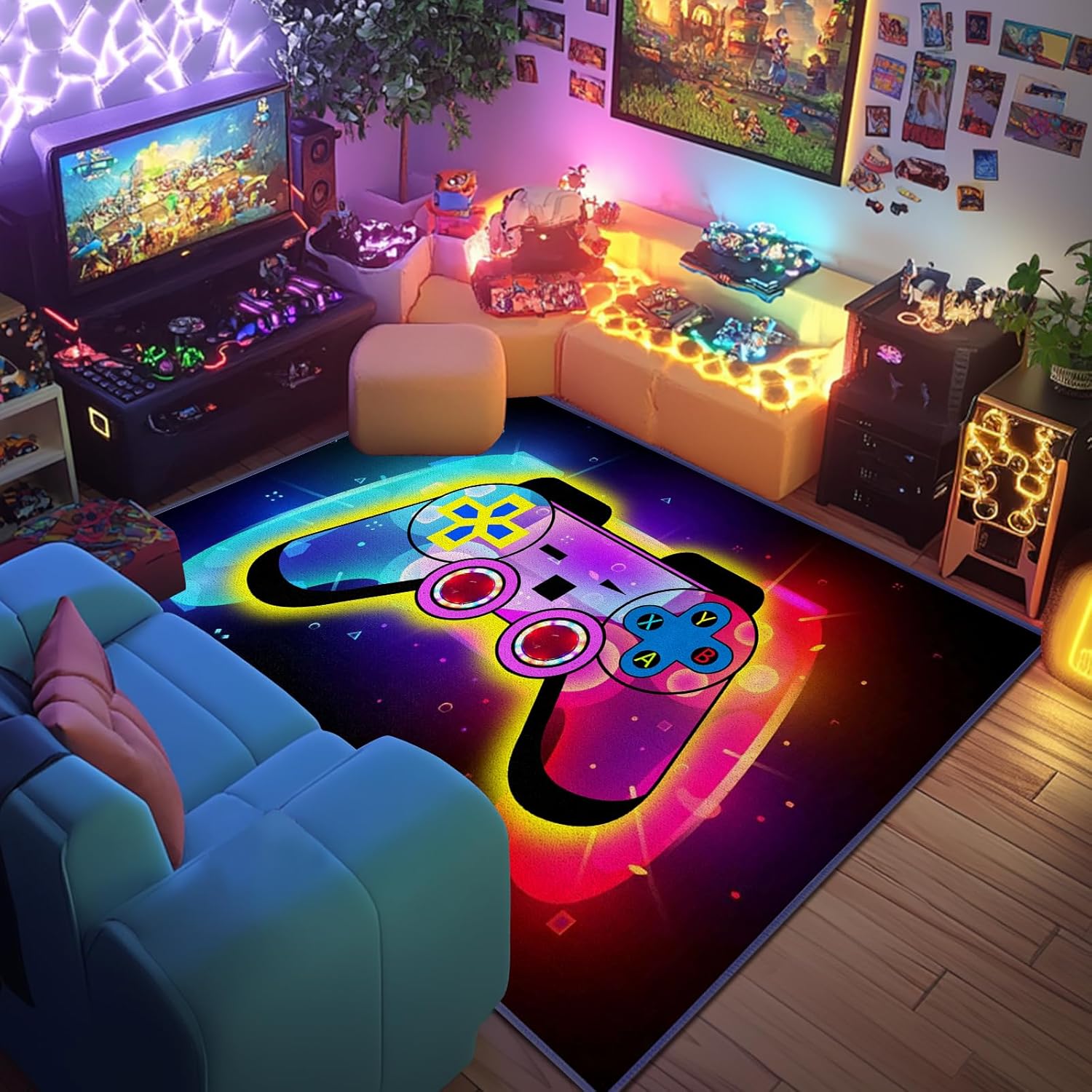 Game Controller Room Decor Kids Rug