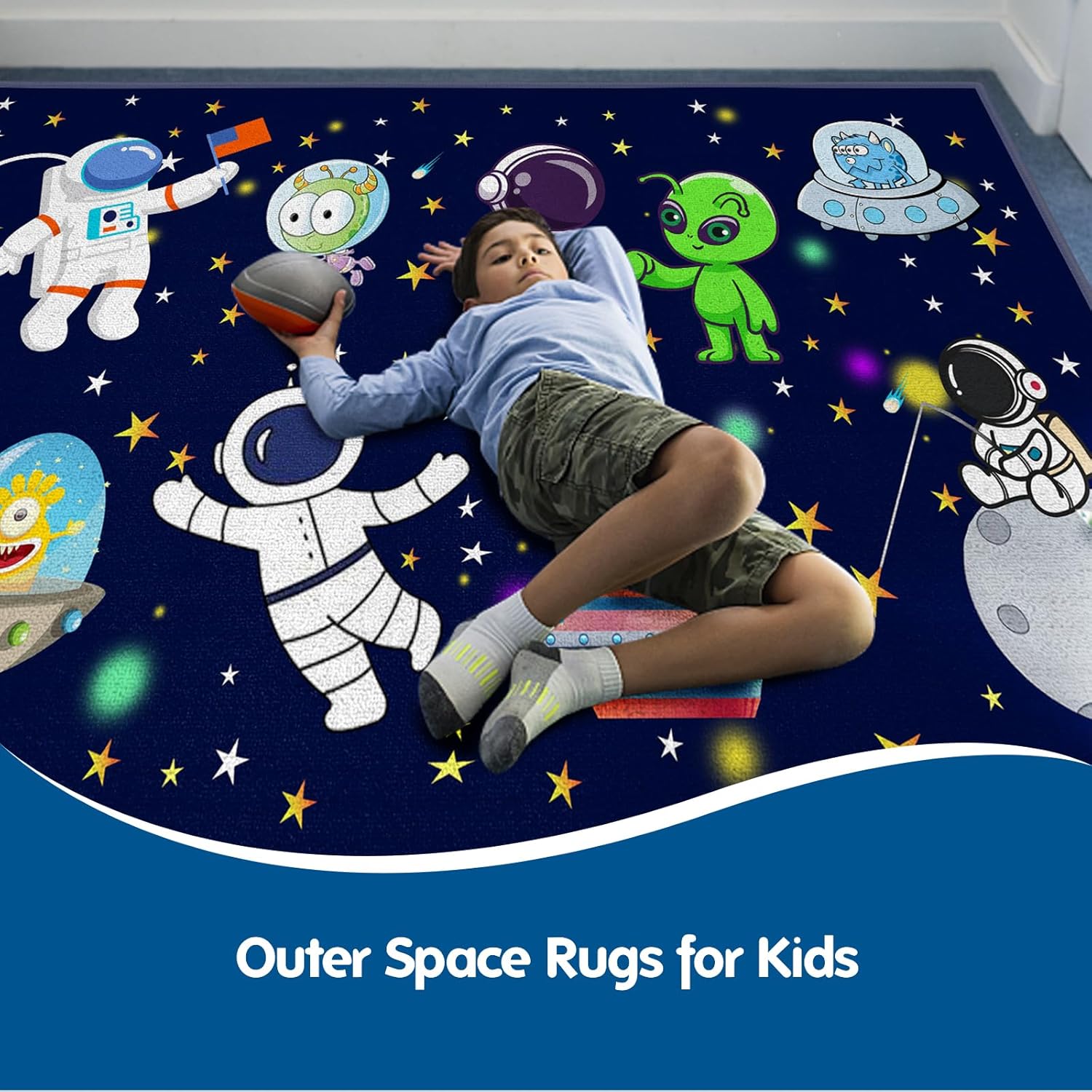 Space Series Astronaut Foldable Kids Play Rug