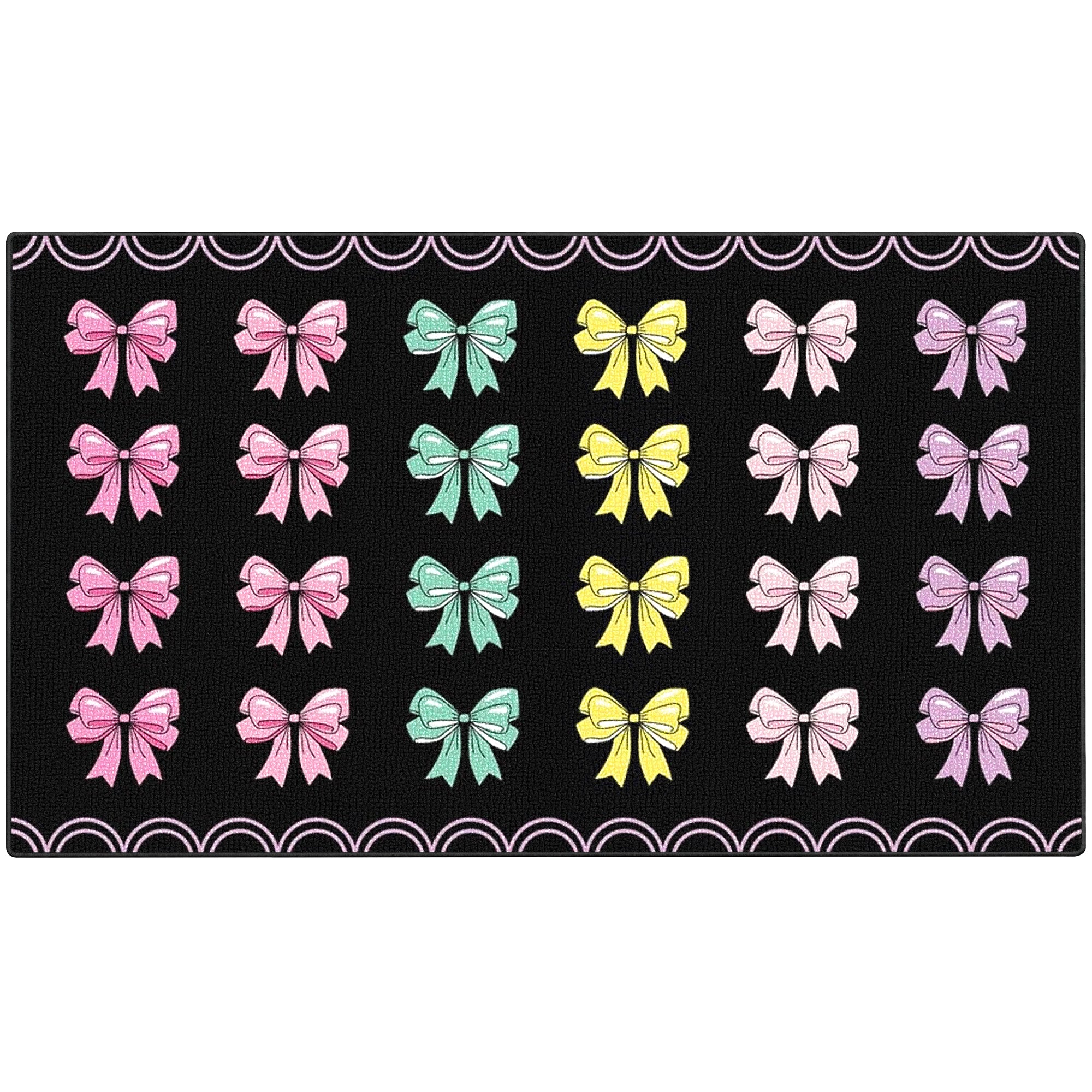 Scalloped Bow Classroom Rug