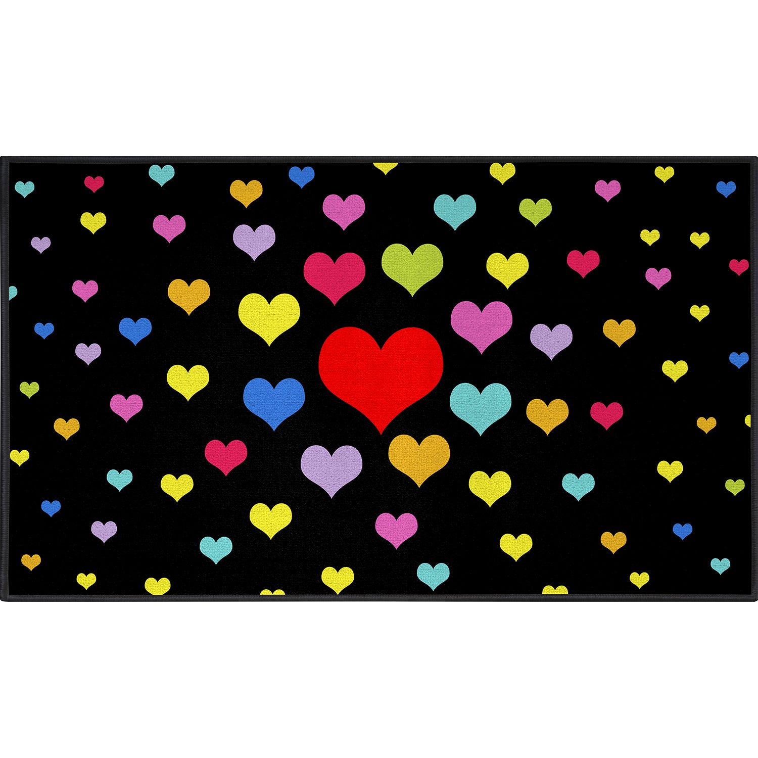 Classroom Rug Large Black Heart Seating