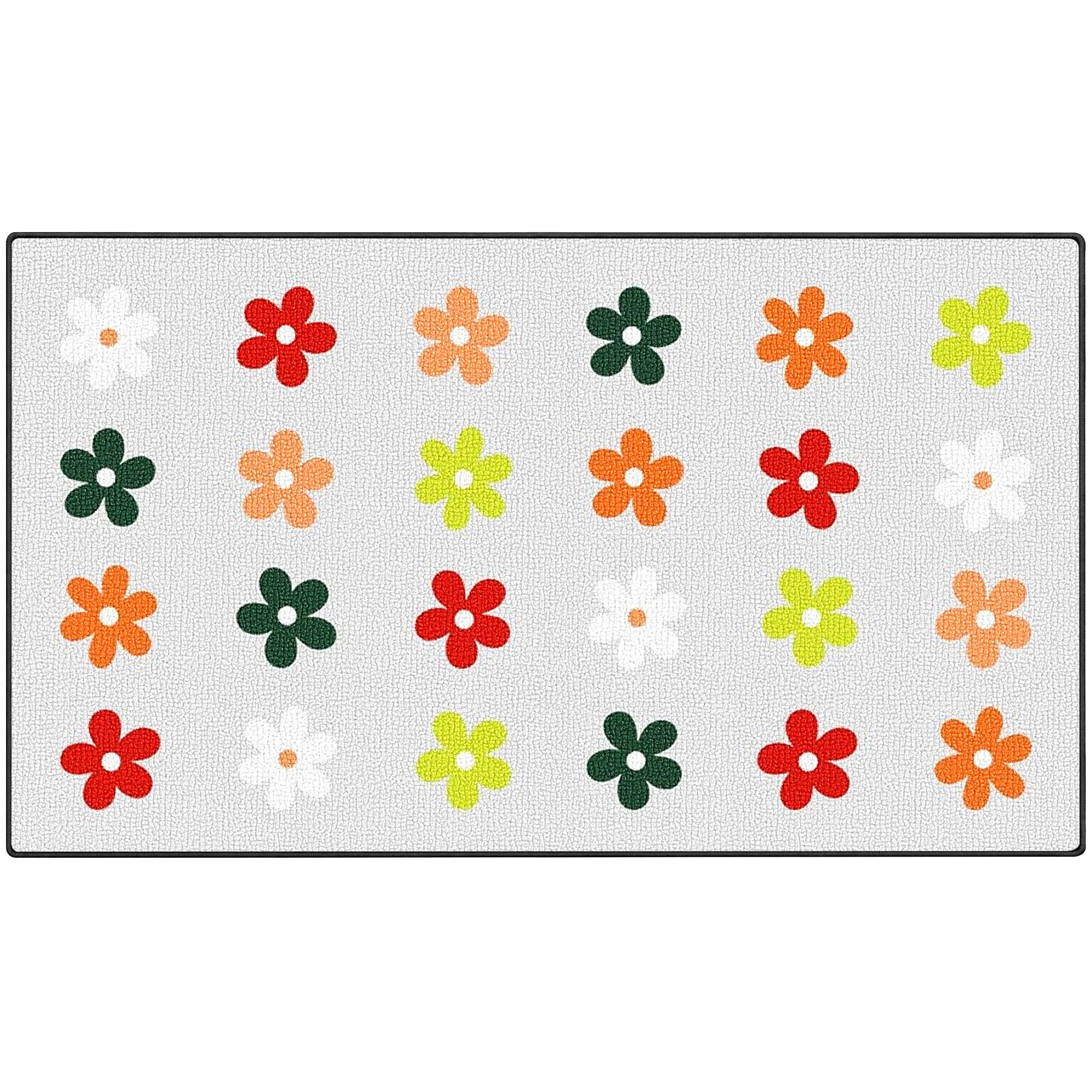Gray Daisy Classroom Rug