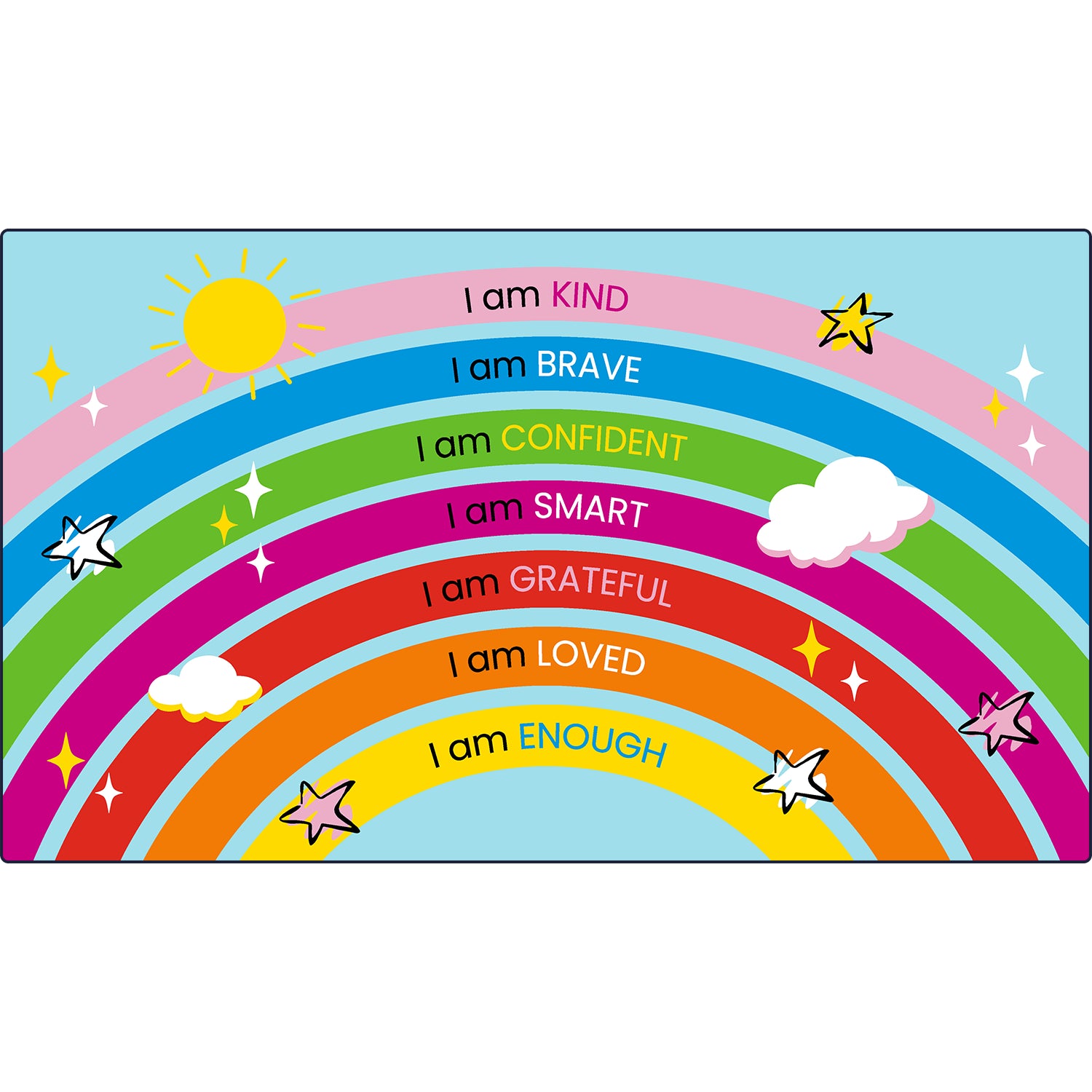 Classroom Rug Stain Resistance Rainbow Confidence