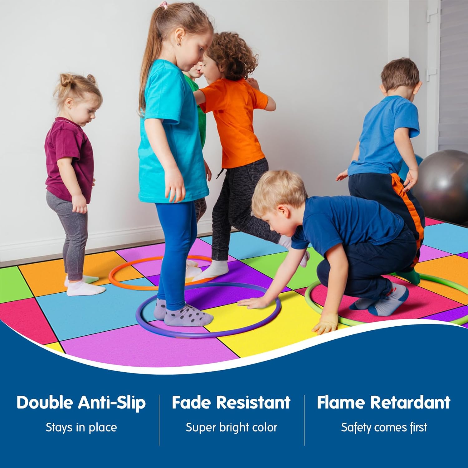 Geometric Seating Classroom Rug-Playful Palette By Booooom Jackson