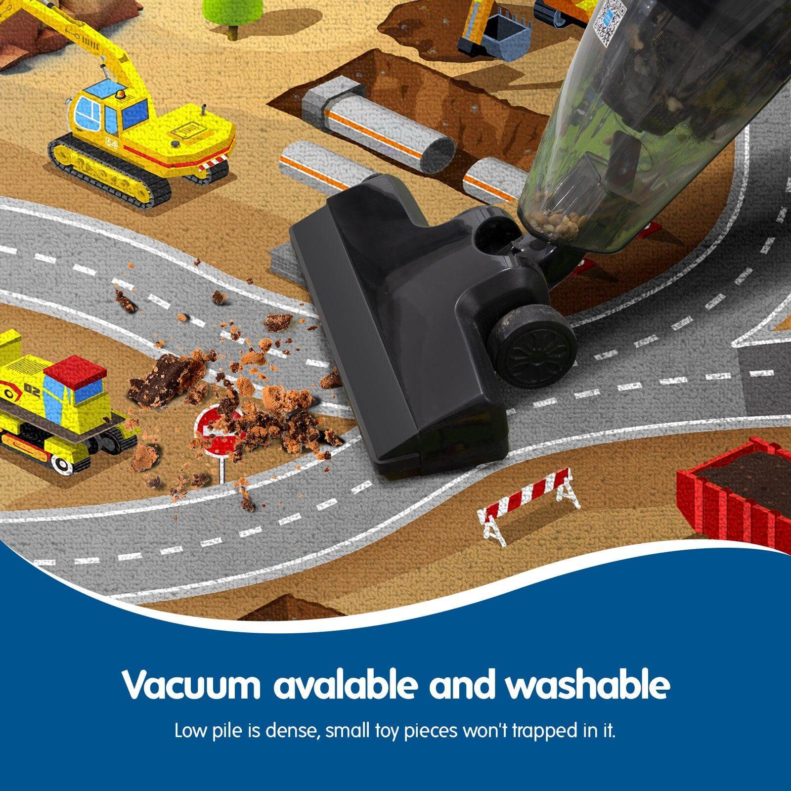 Construction Rug Play Mat 39X59,Non-Slip Kids Rug Construction Trucks Play Carpets for Cars Daycare Nursery Preschool Playroom Play Rug 05