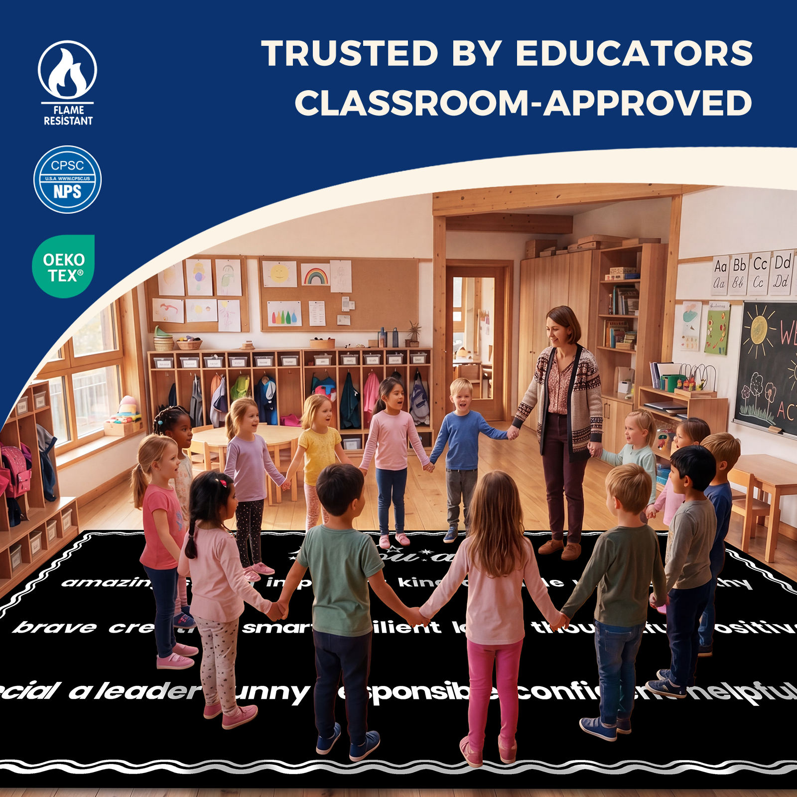 Positive Affirmation Classroom Rug