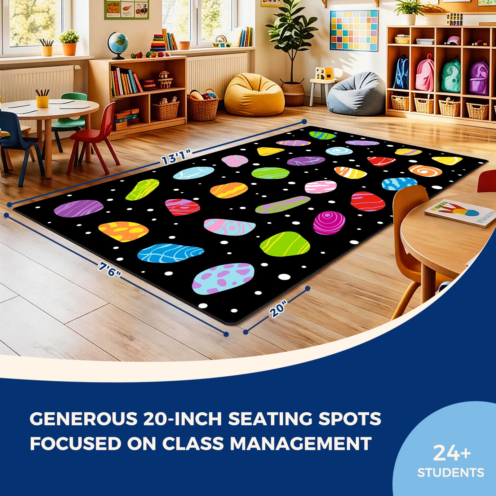 Colorful Pebble Classroom Rug