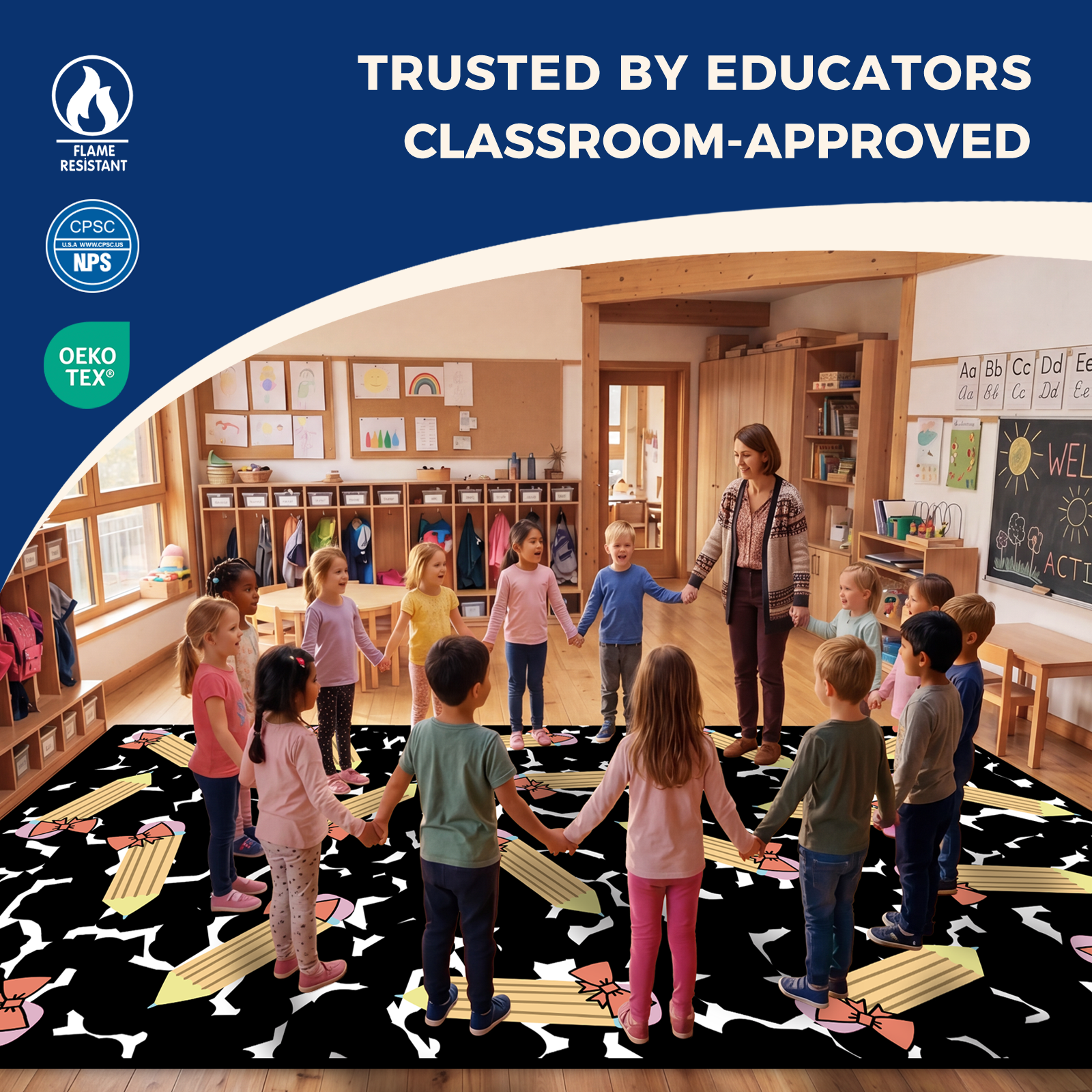 Composition Notebook Classroom Rug