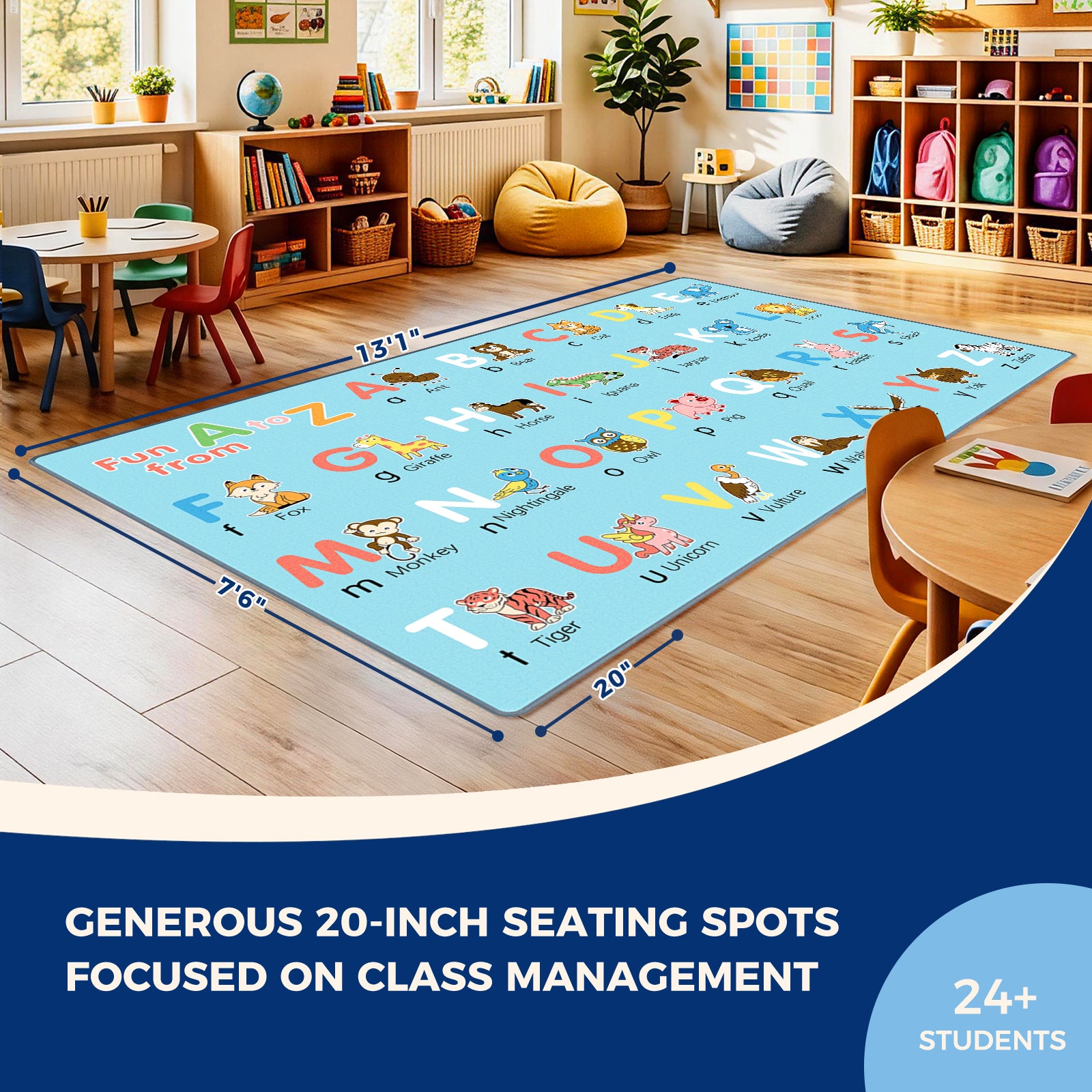 A to Z Animal Classroom Rug