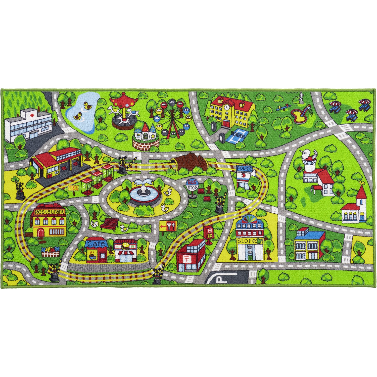 Green Roadway Kids Rug By Booooom Jackson