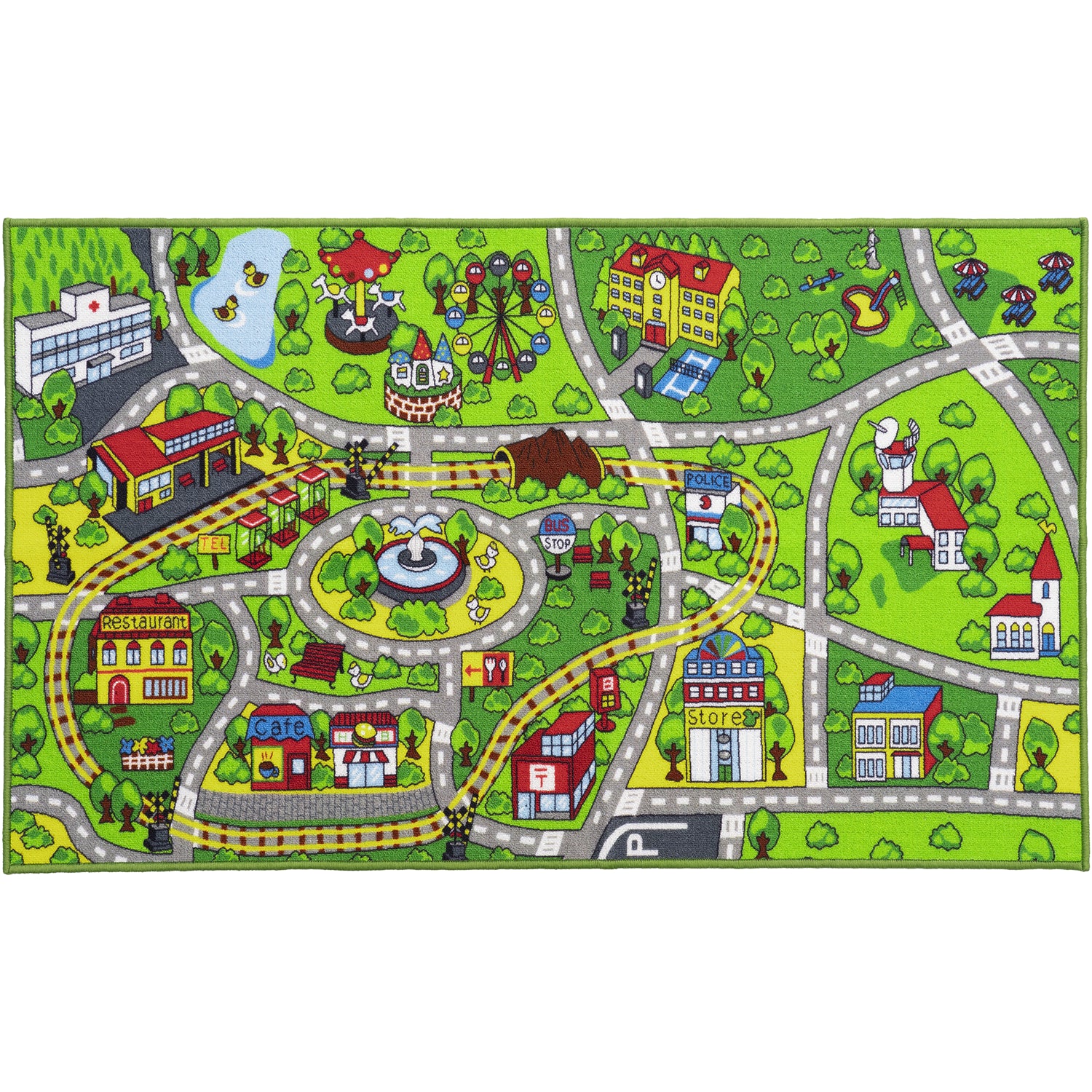 Green Roadway Kids Rug By Booooom Jackson