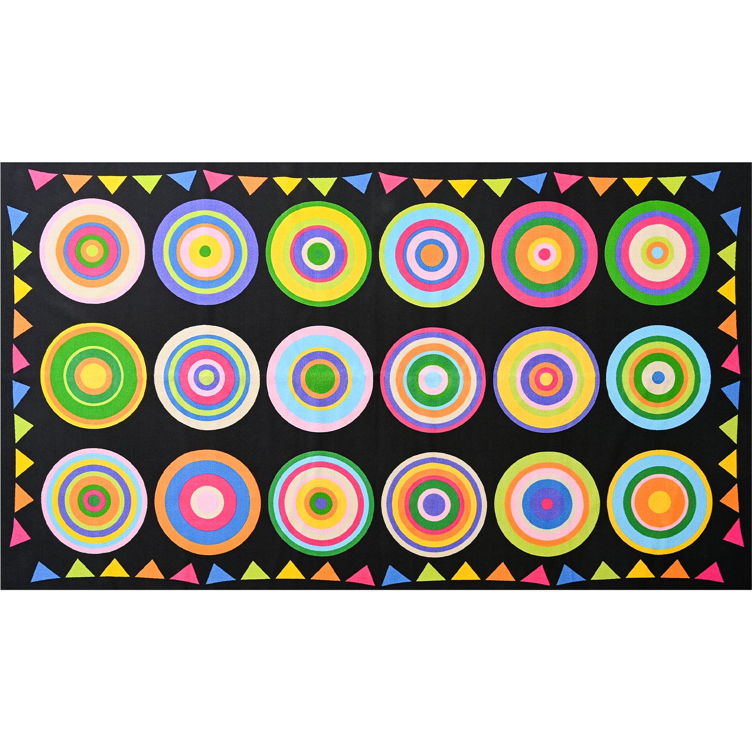 12-Seat Colorful Circle Classroom Seating Rug