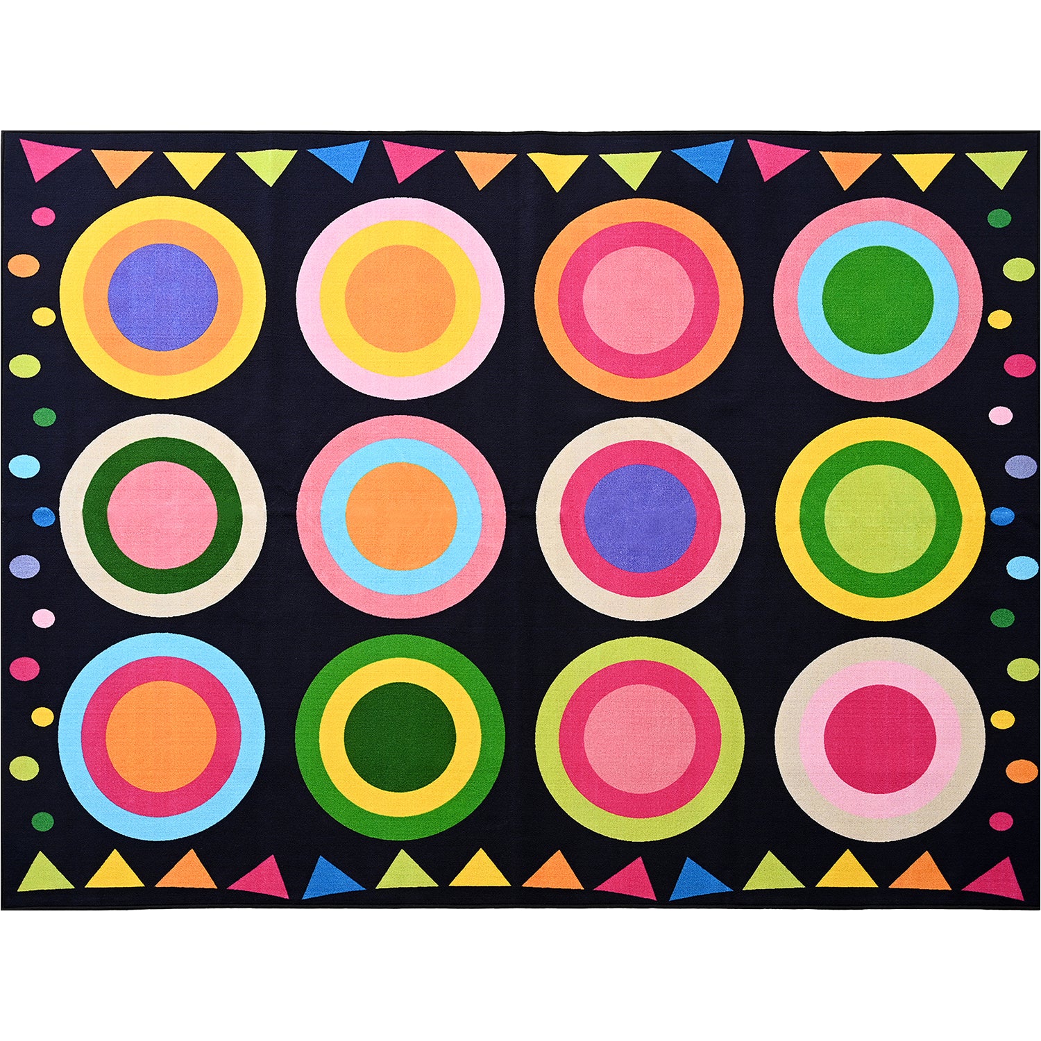 12-Seat Colorful Circle Classroom Seating Rug