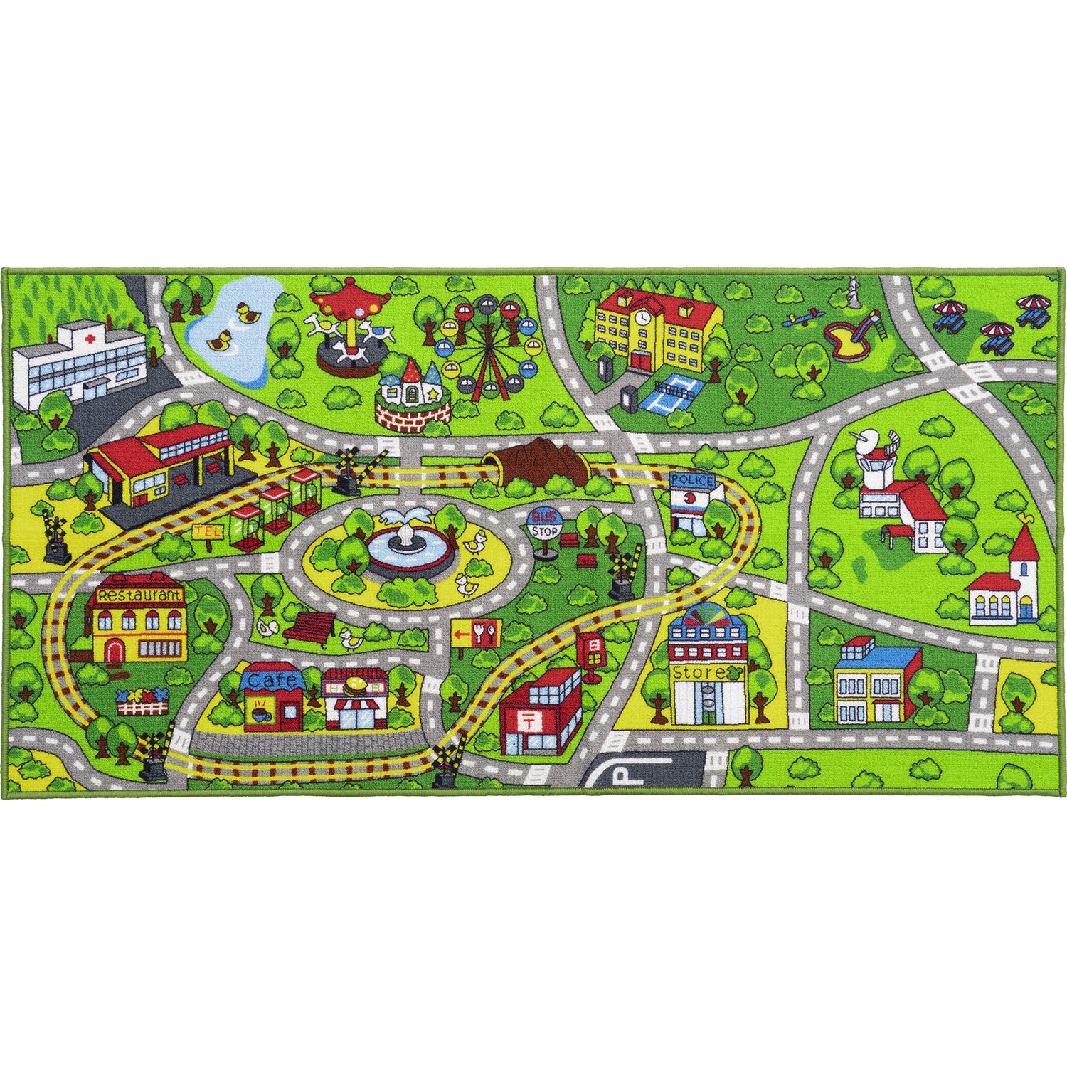 Green Roadway Kids Rug By Booooom Jackson