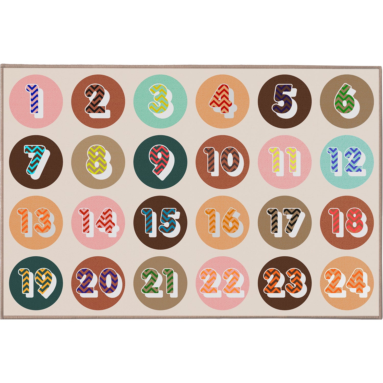 Number-Lite Sit Spots Classroom Rug
