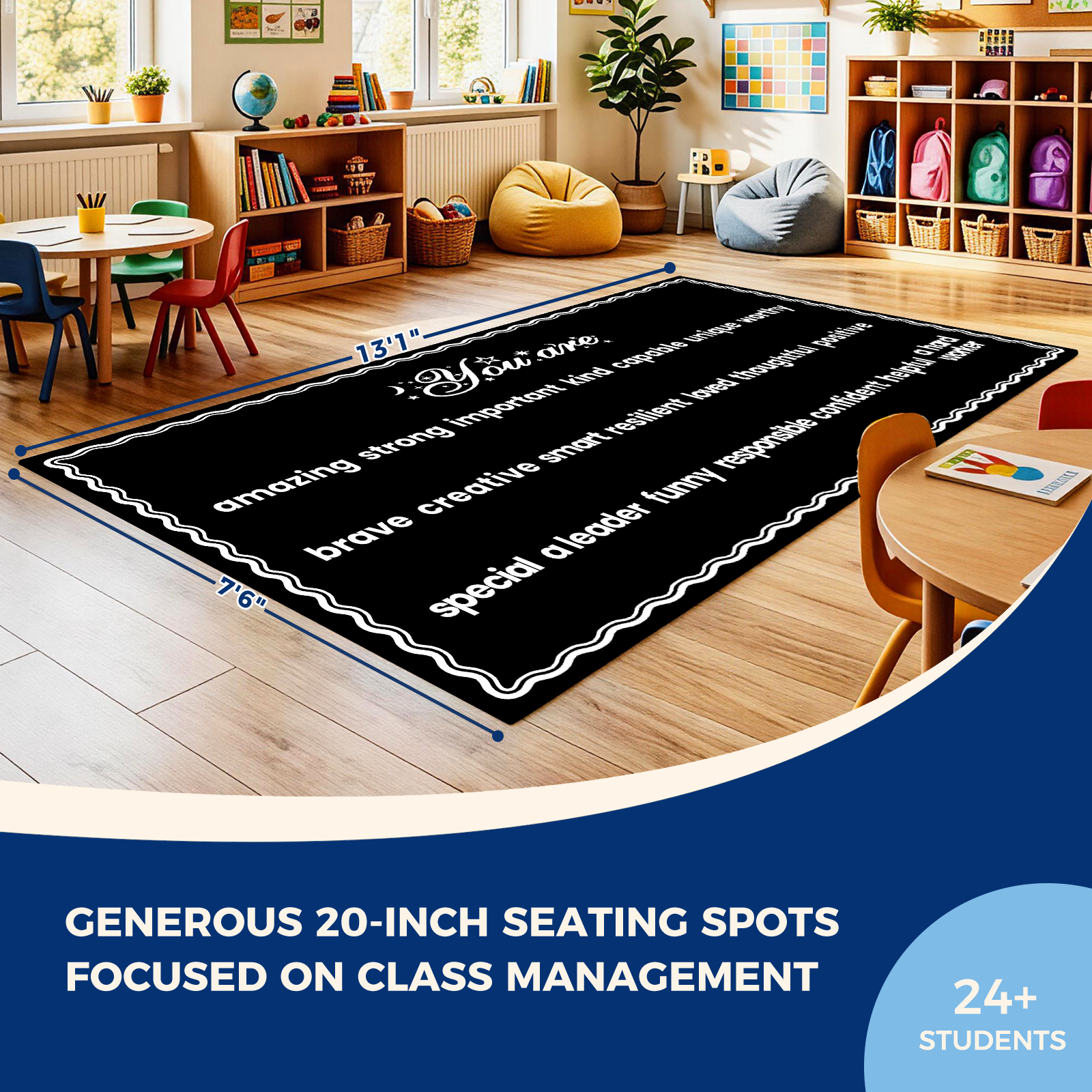Positive Affirmation Classroom Rug