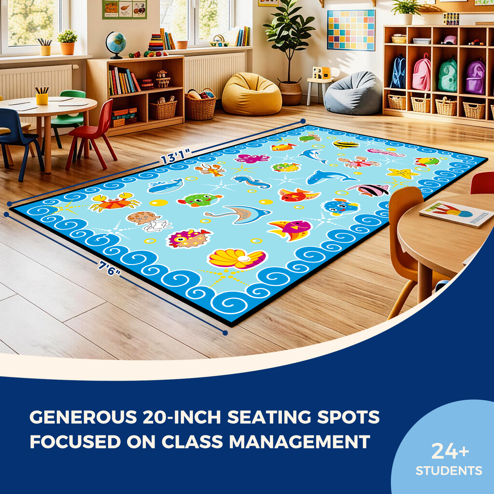 Ocean Animals Classroom Rug