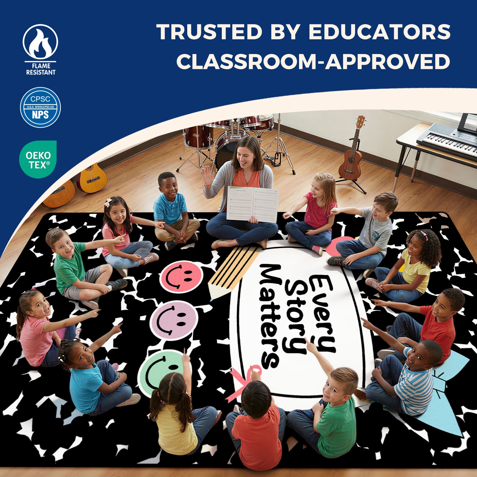 Cow Print Reading Classroom Rug