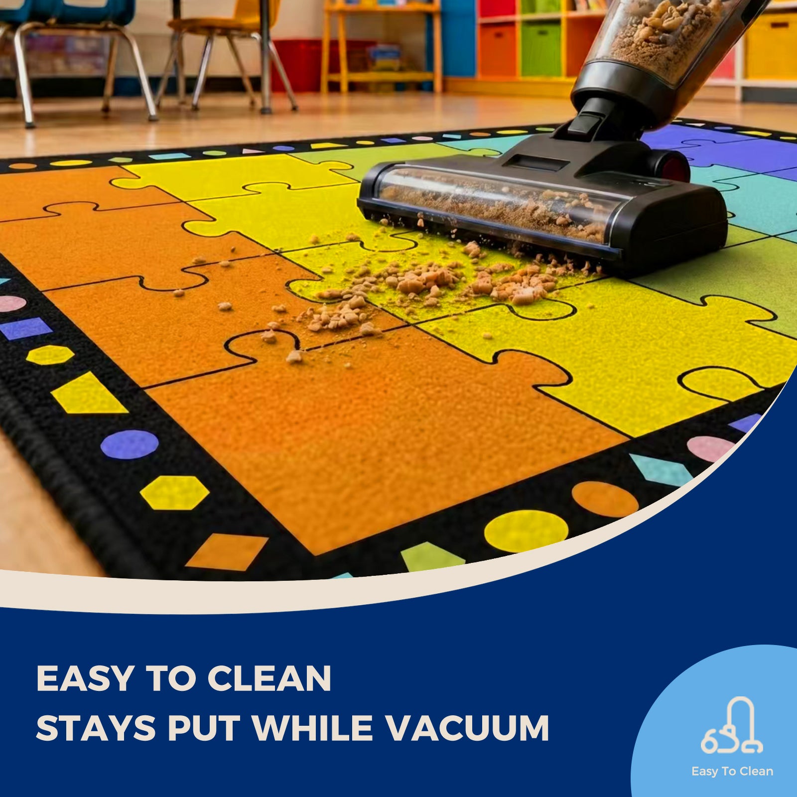 20-Seat Five-Color Puzzle Classroom Rug