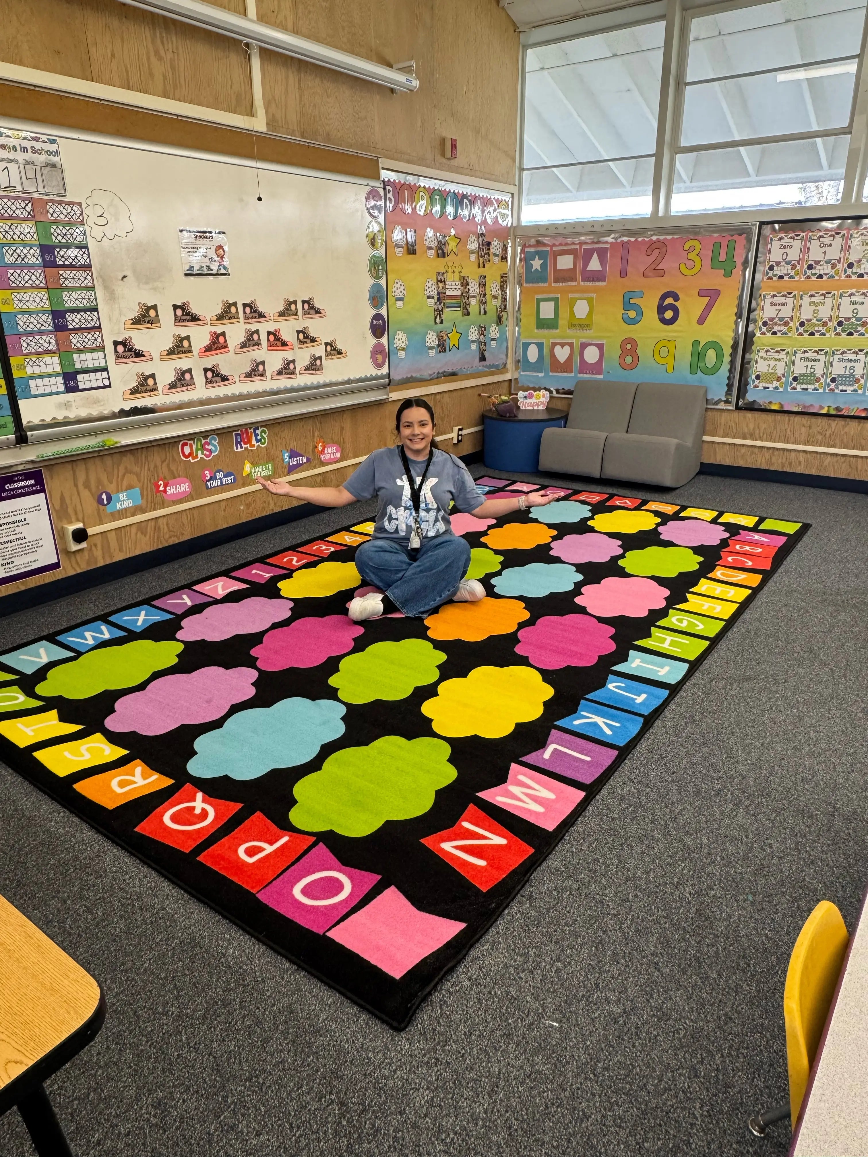 Cloud Alphabet Classroom Rug