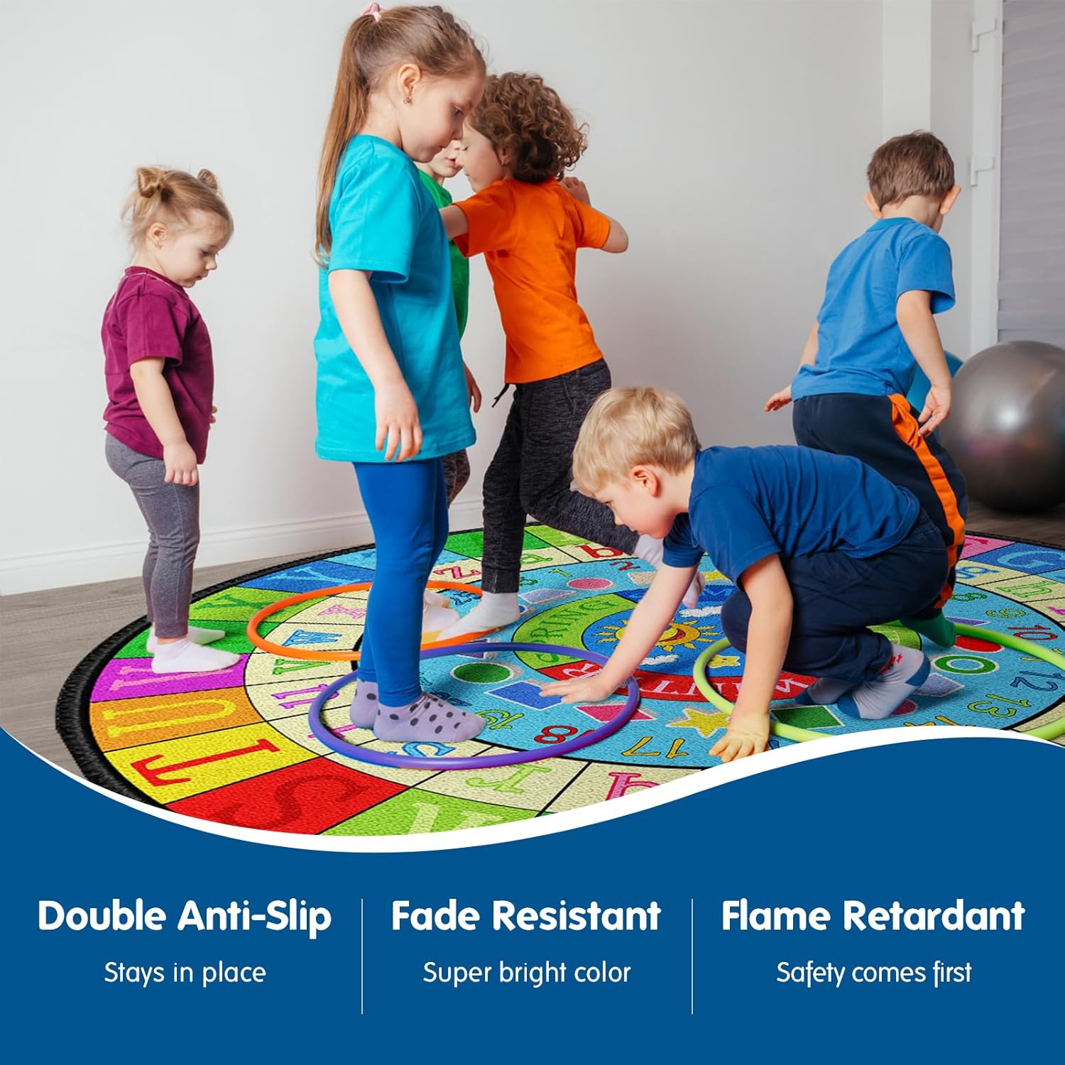 Weather-themed Alphabet Classroom Rug Booooom Jackson