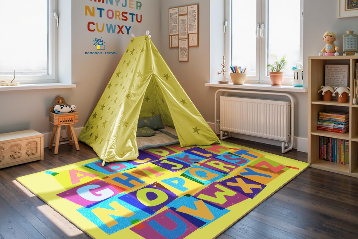 Alphabet Educational Classroom Rug-Funny ABC By Booooom Jackson