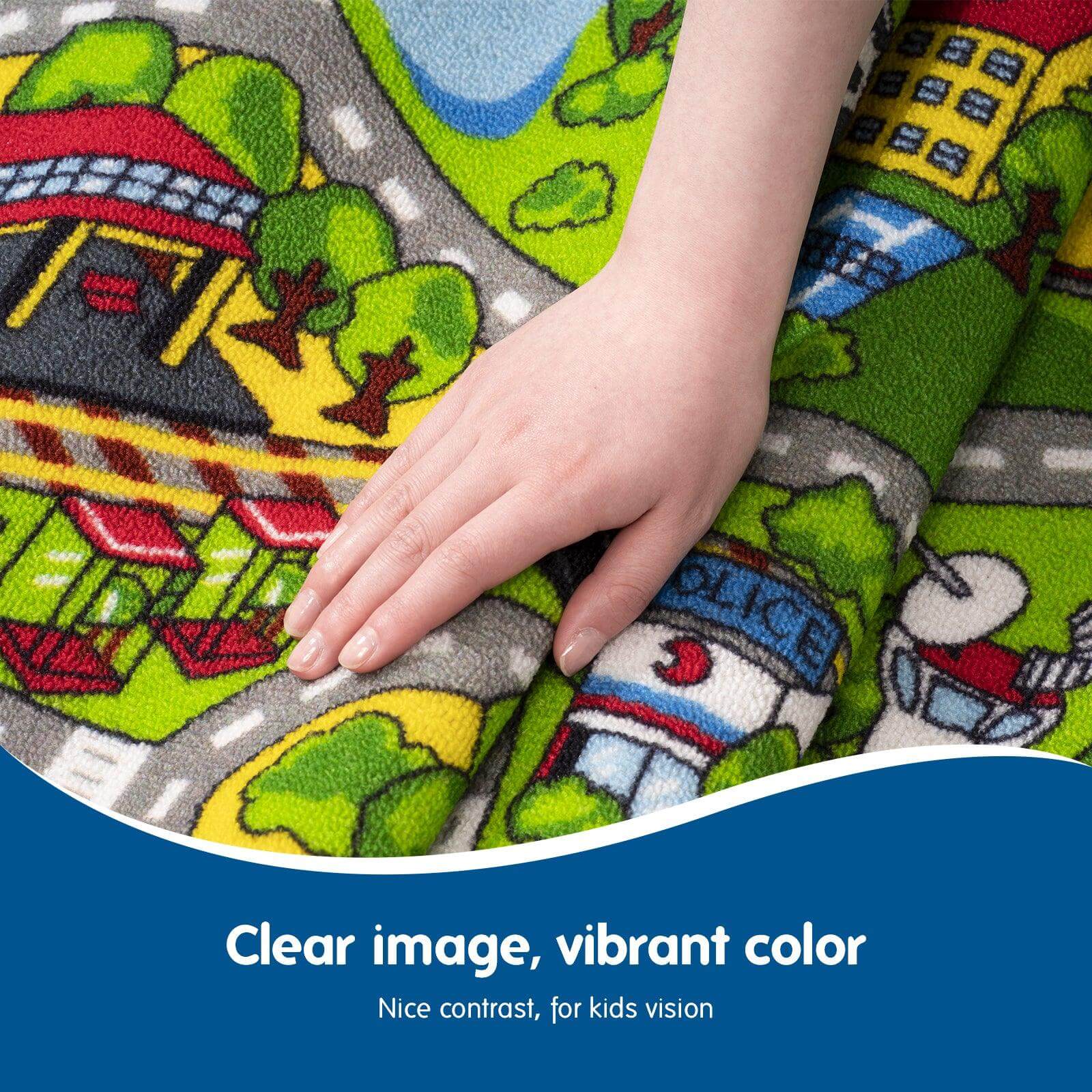 Pack 2 Kids Rug Car Rug Play Mat for Toy Cars Road Rug,Non Slip Kids Play Rug for Playroom Bedroom Boys Children Toddlers,Kids Carpet Playmat Rug,Fun Play Area Rug 06