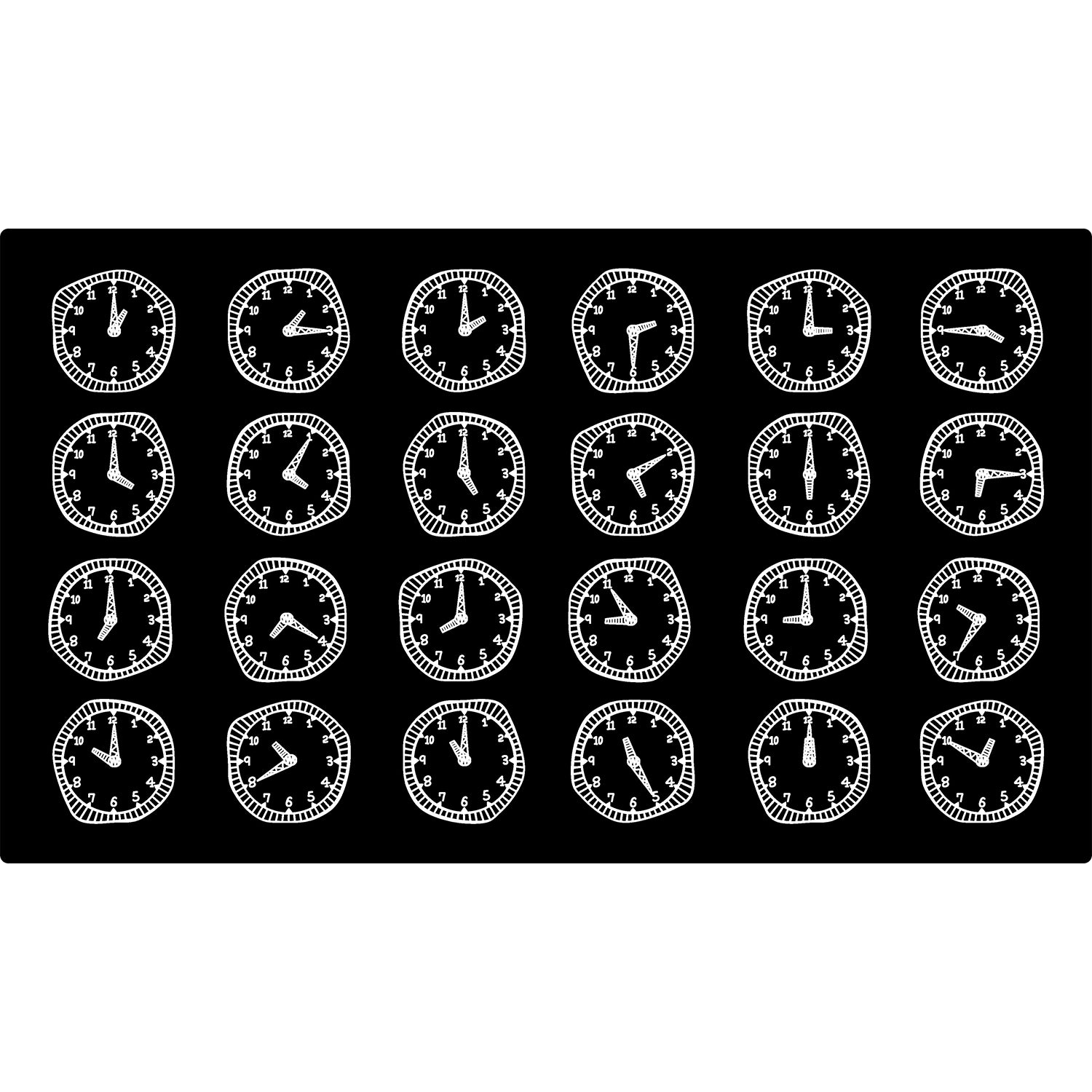 Classroom Rug Stain Resistance Black White Clock By Booooom Jackson