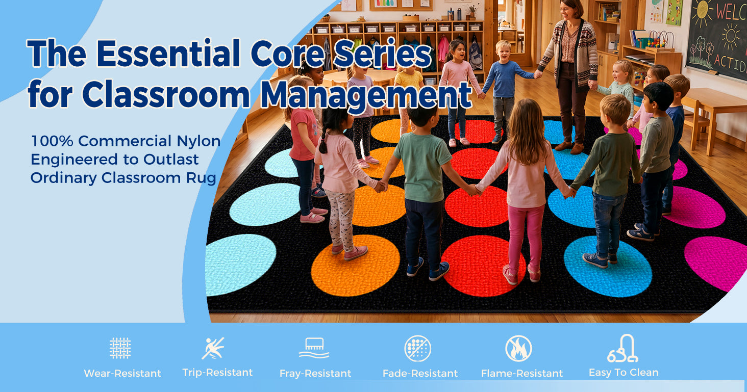20-Spot Color Circle Classroom Rug classroom rug scene image 8