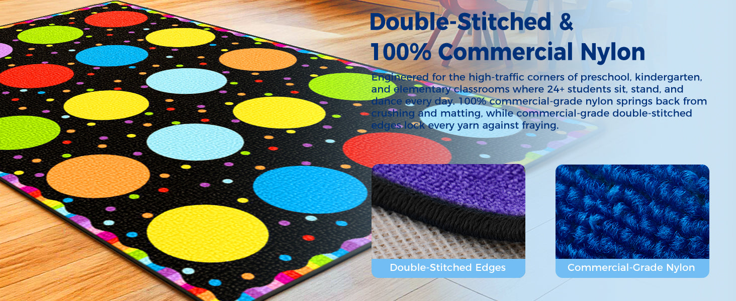 20-Seat Confetti Dot Classroom Rug classroom rug scene image 9