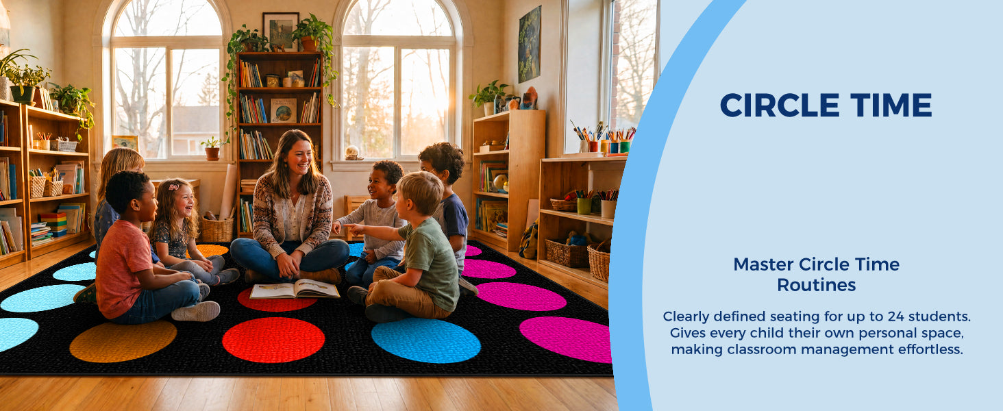 20-Spot Color Circle Classroom Rug classroom rug scene image 11