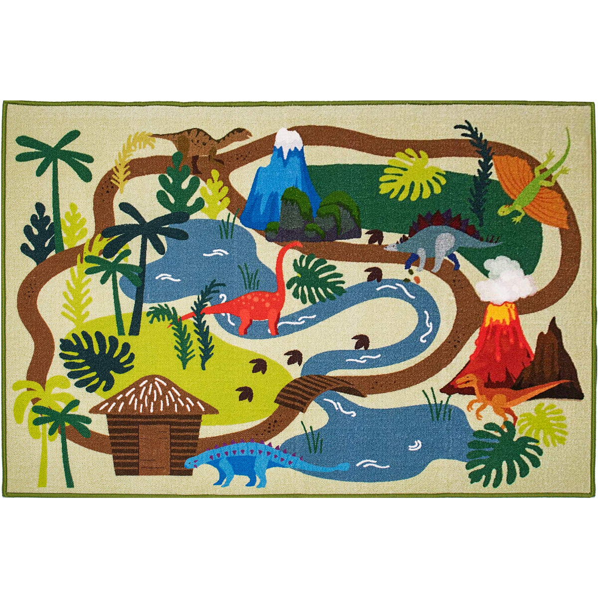 Non-Slip Prehistoric Dinosaur Kids Rug for Kidsroom | Booooom Jackson