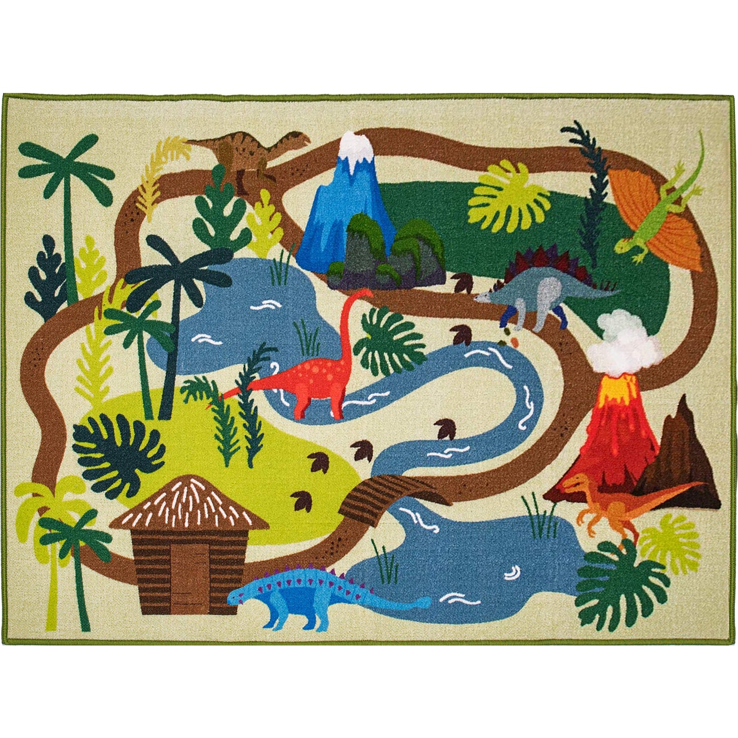 Prehistoric Dinosaur Kids Rug By Booooom Jackson