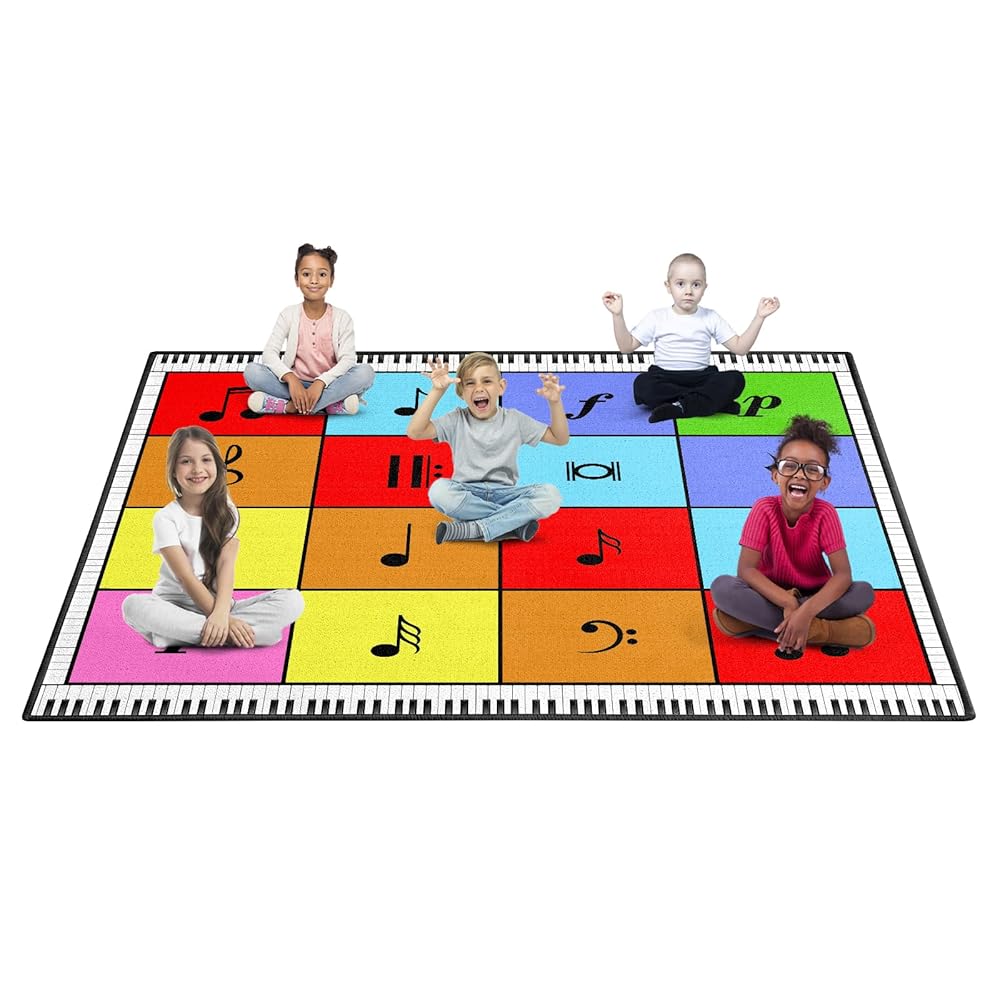 Music Notes Classroom Seating Rug