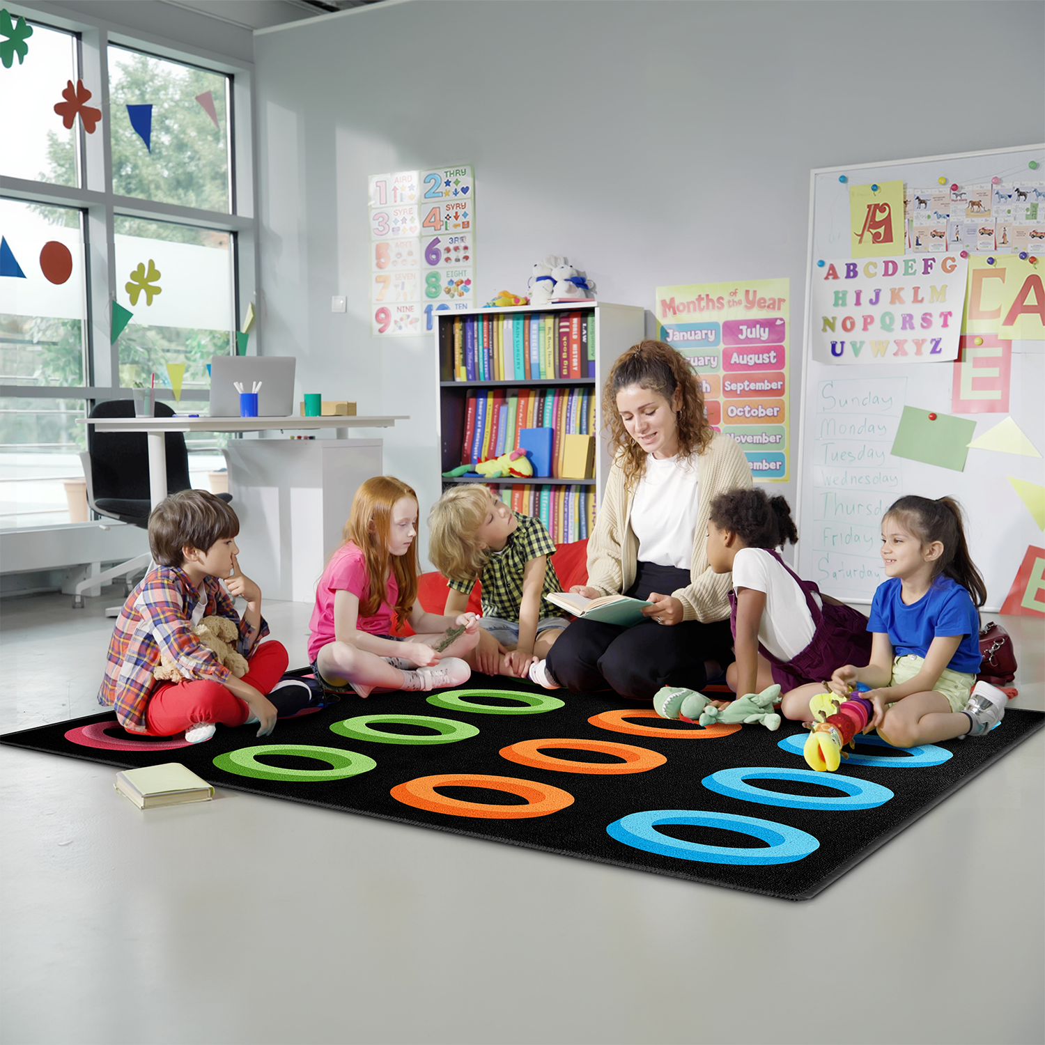 Classroom Rug Black Circle Seats By Booooom Jackson