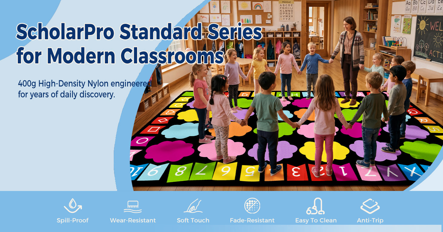 Cloud Alphabet Classroom Rug classroom rug scene image 1