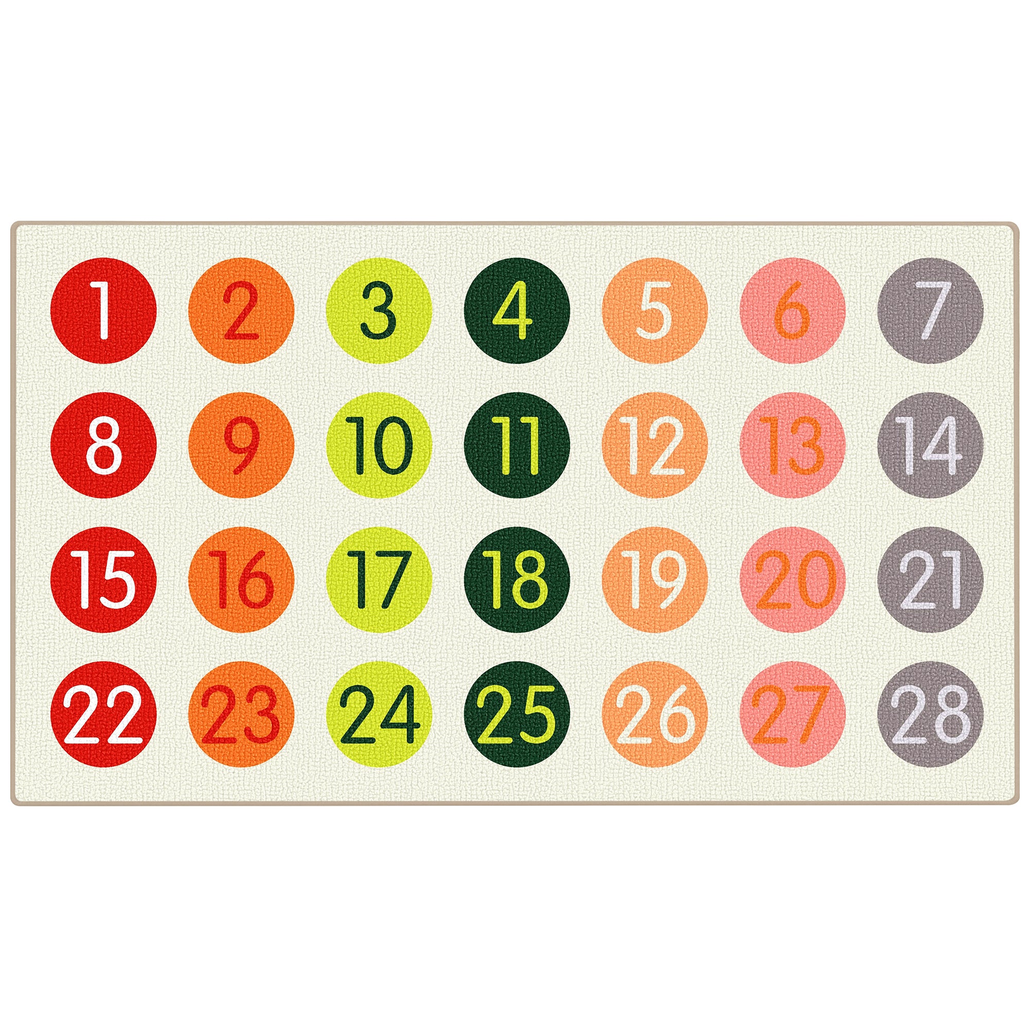 Pastel Number Classroom Rug
