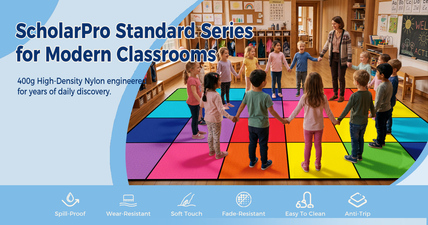 Color Block Classroom Rug classroom rug scene image 1