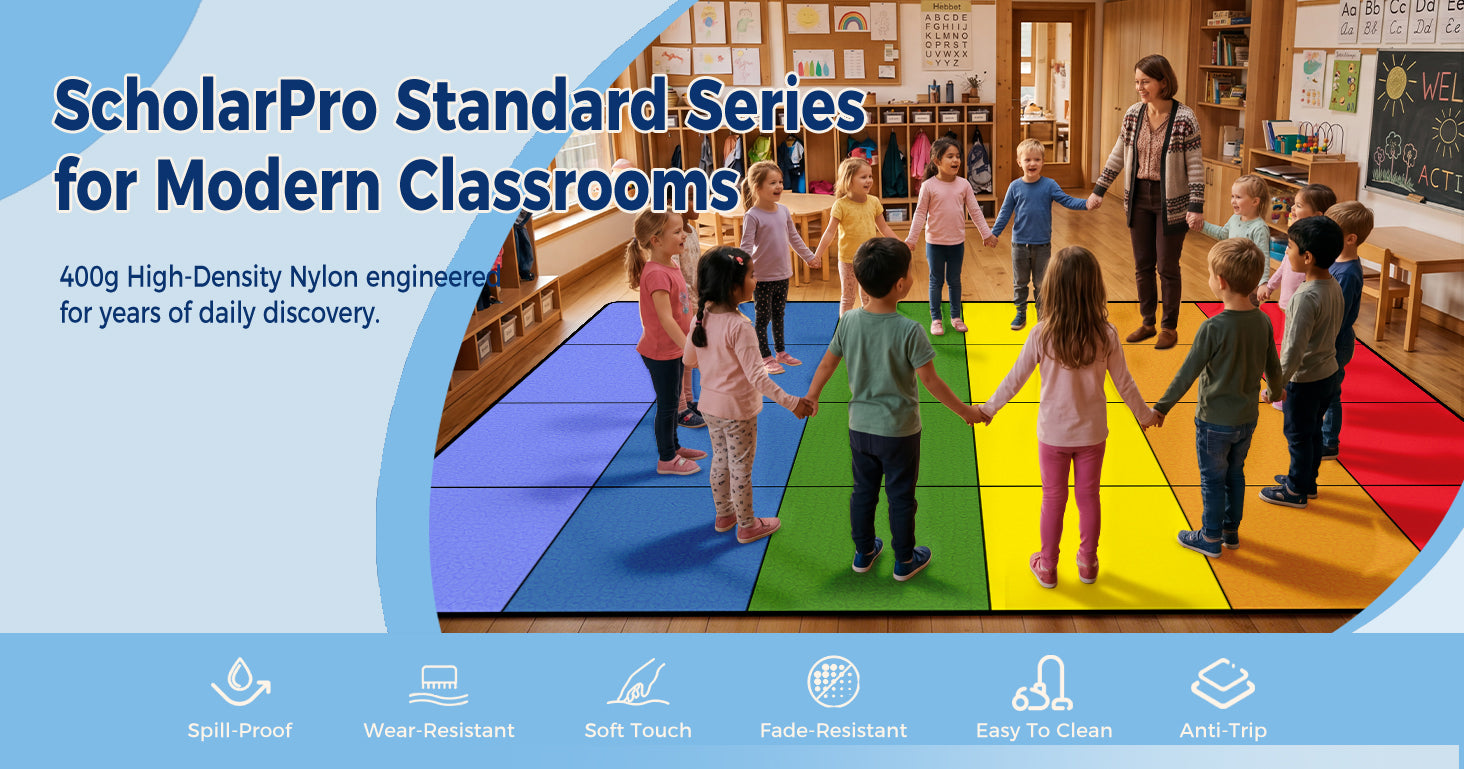 Rainbow Classroom Rug classroom rug scene image 1