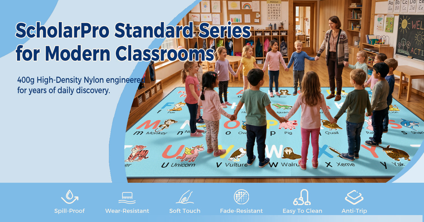 A to Z Animal Classroom Rug classroom rug scene image 1