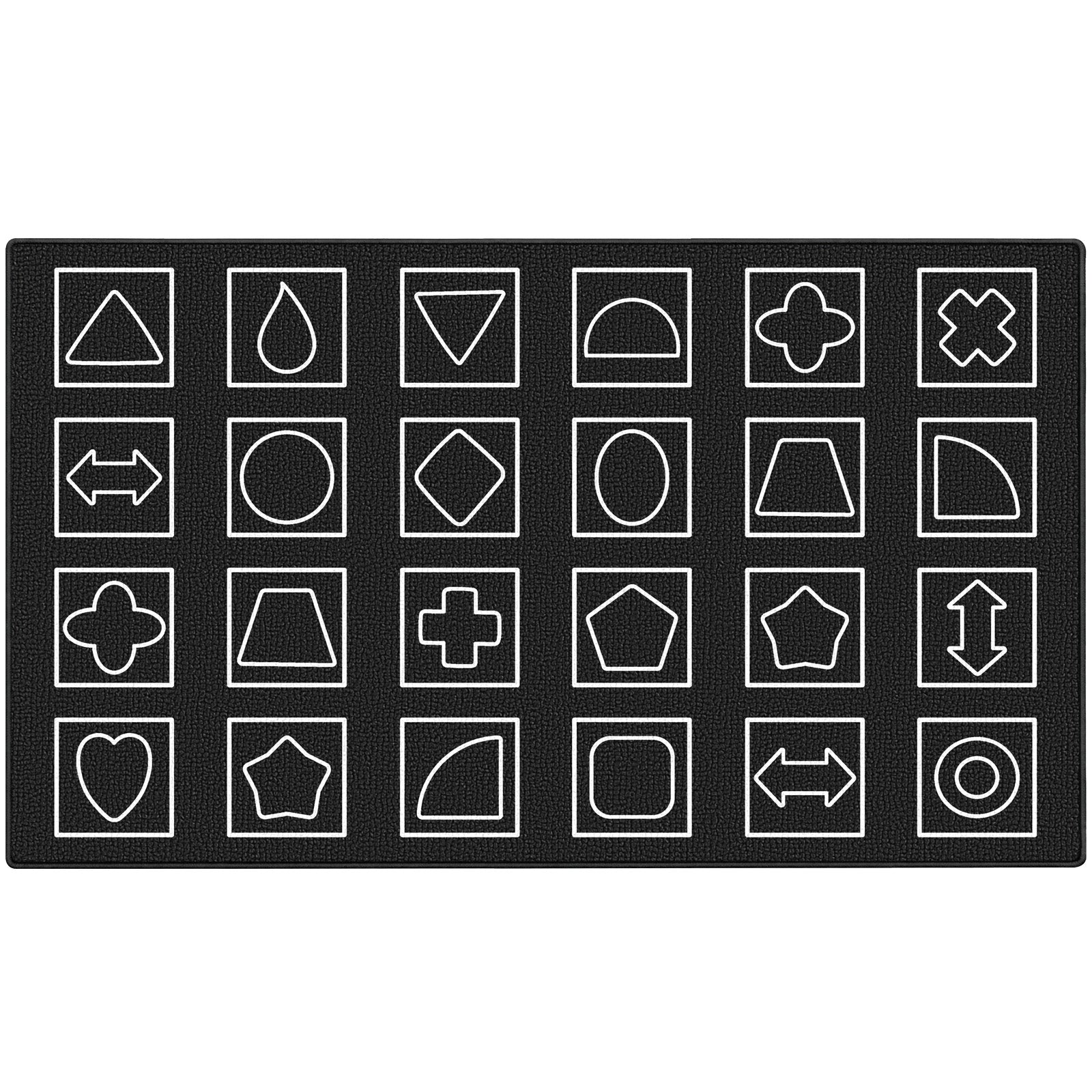 Black and White Geometry Classroom Rug