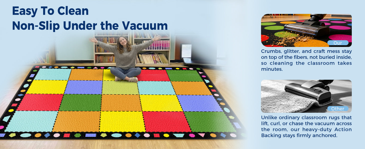 20-Seat Color Block Classroom Rug classroom rug scene image 1