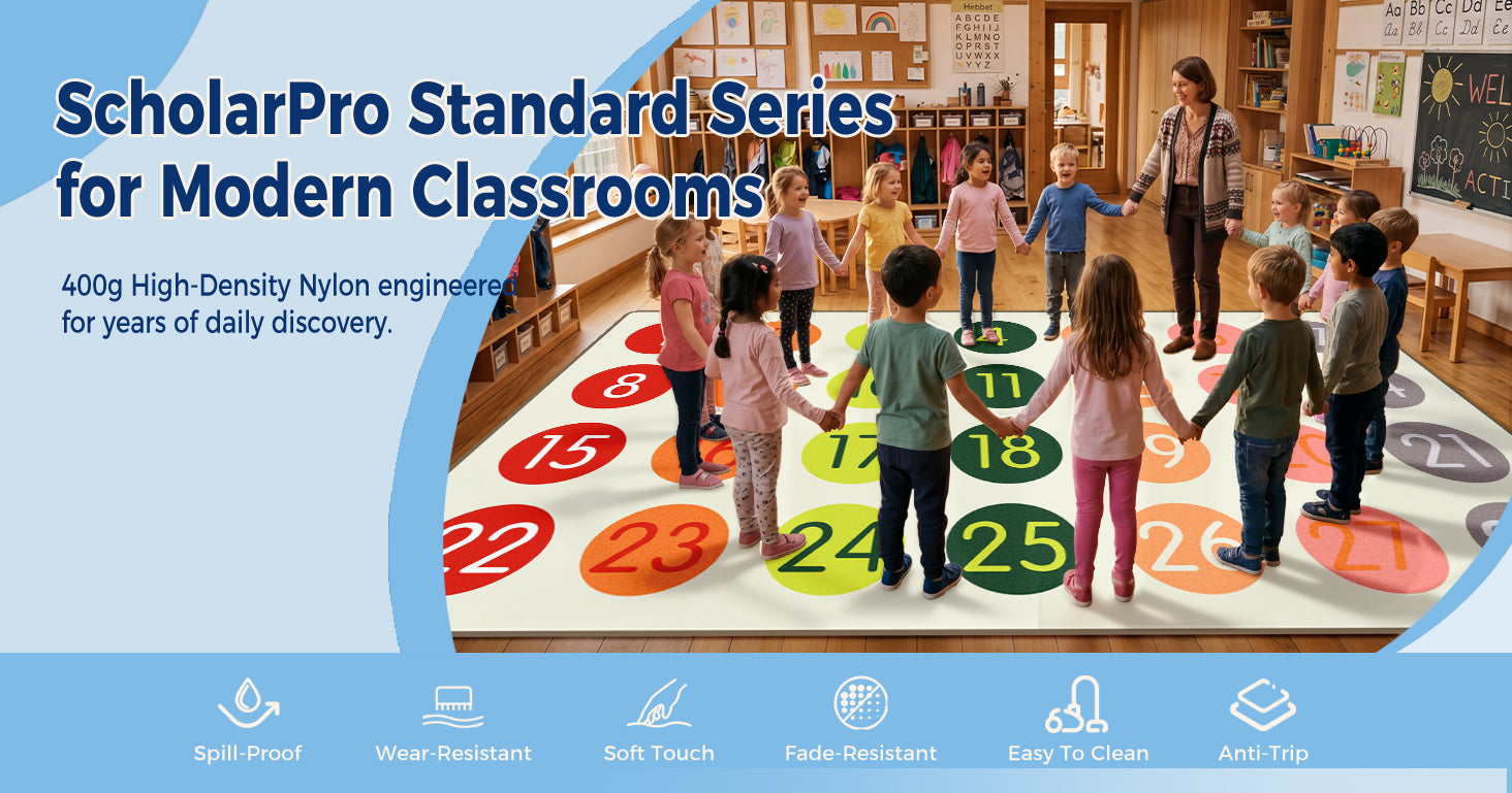 Pastel Number Classroom Rug classroom rug scene image 1