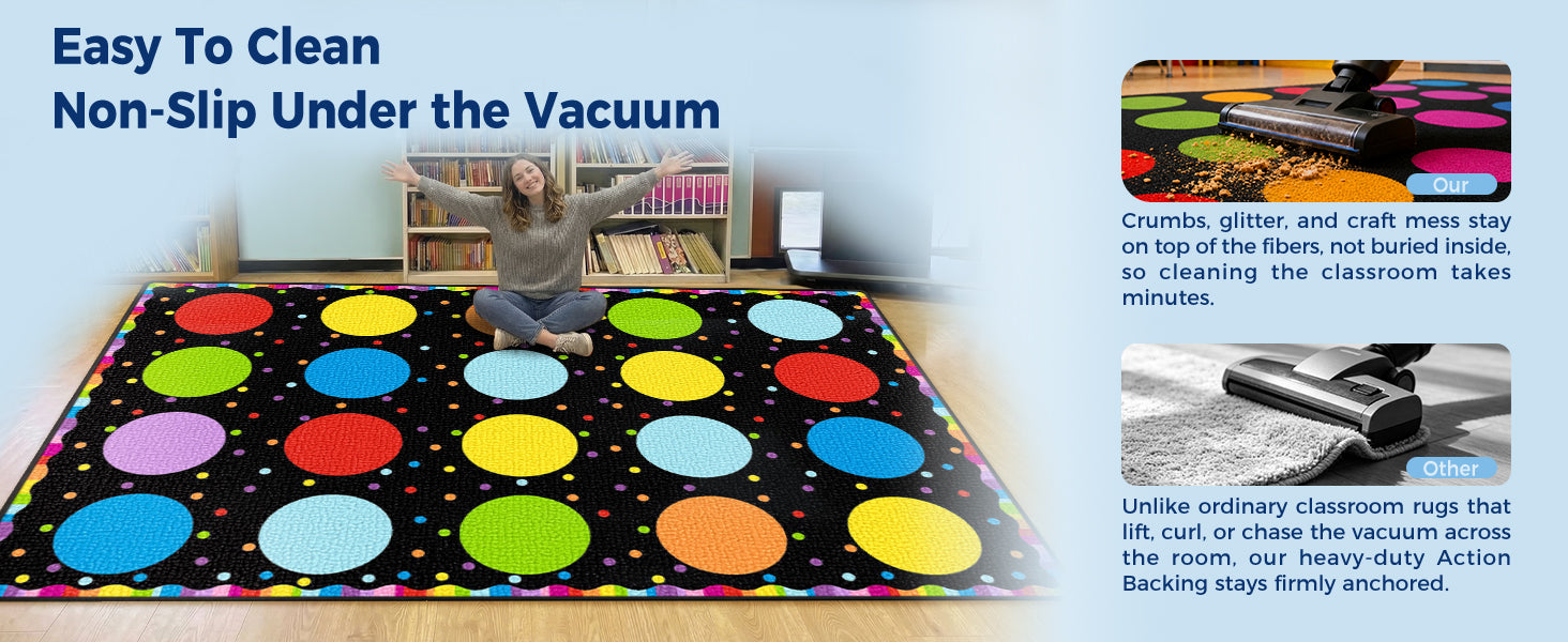 20-Seat Confetti Dot Classroom Rug classroom rug scene image 1